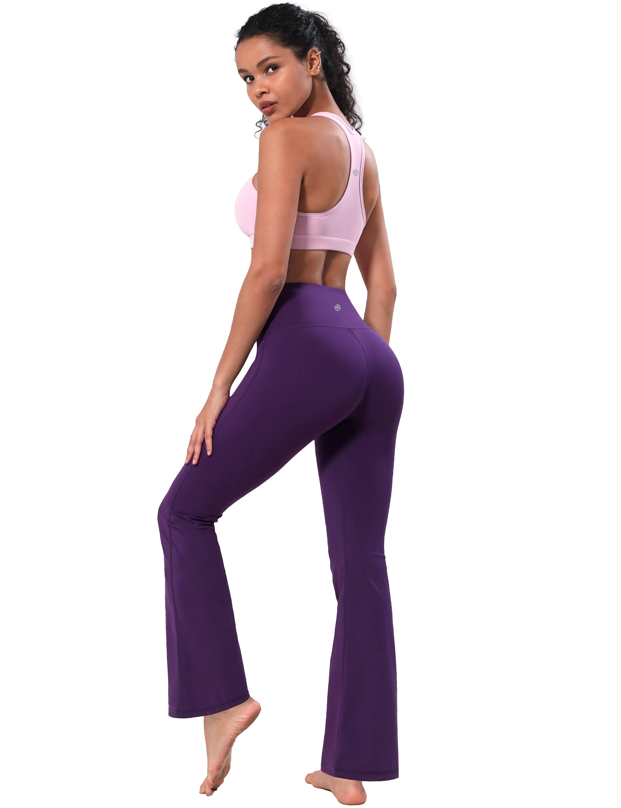 High Waist Bootcut Leggings pansypurple_Pilates