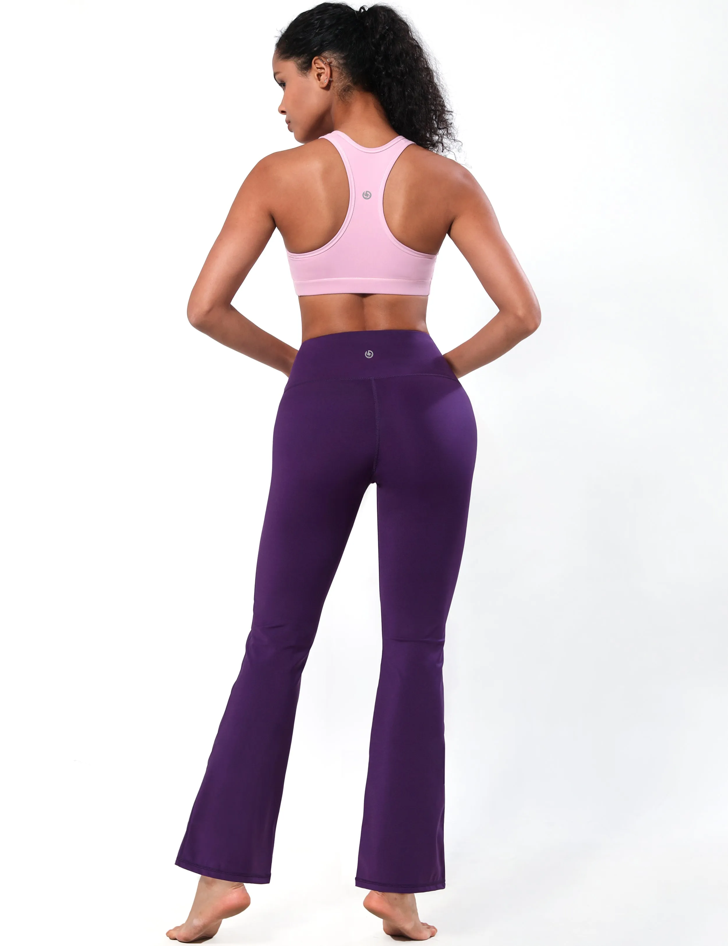 High Waist Bootcut Leggings pansypurple_Plus Size