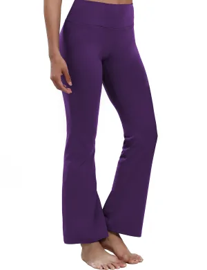 High Waist Bootcut Leggings pansypurple_Plus Size