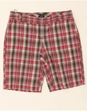 IZOD Womens Chino Shorts US 8 Medium W30  Red Check Cotton