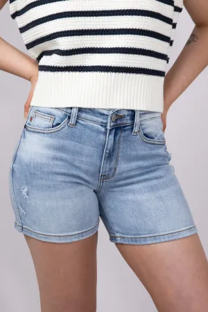 Judy Blue Mid Rise Dad Denim Shorts for Women | 15295REG