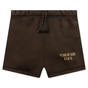 Kid's Heavy Fleece Soccer Short - Brown