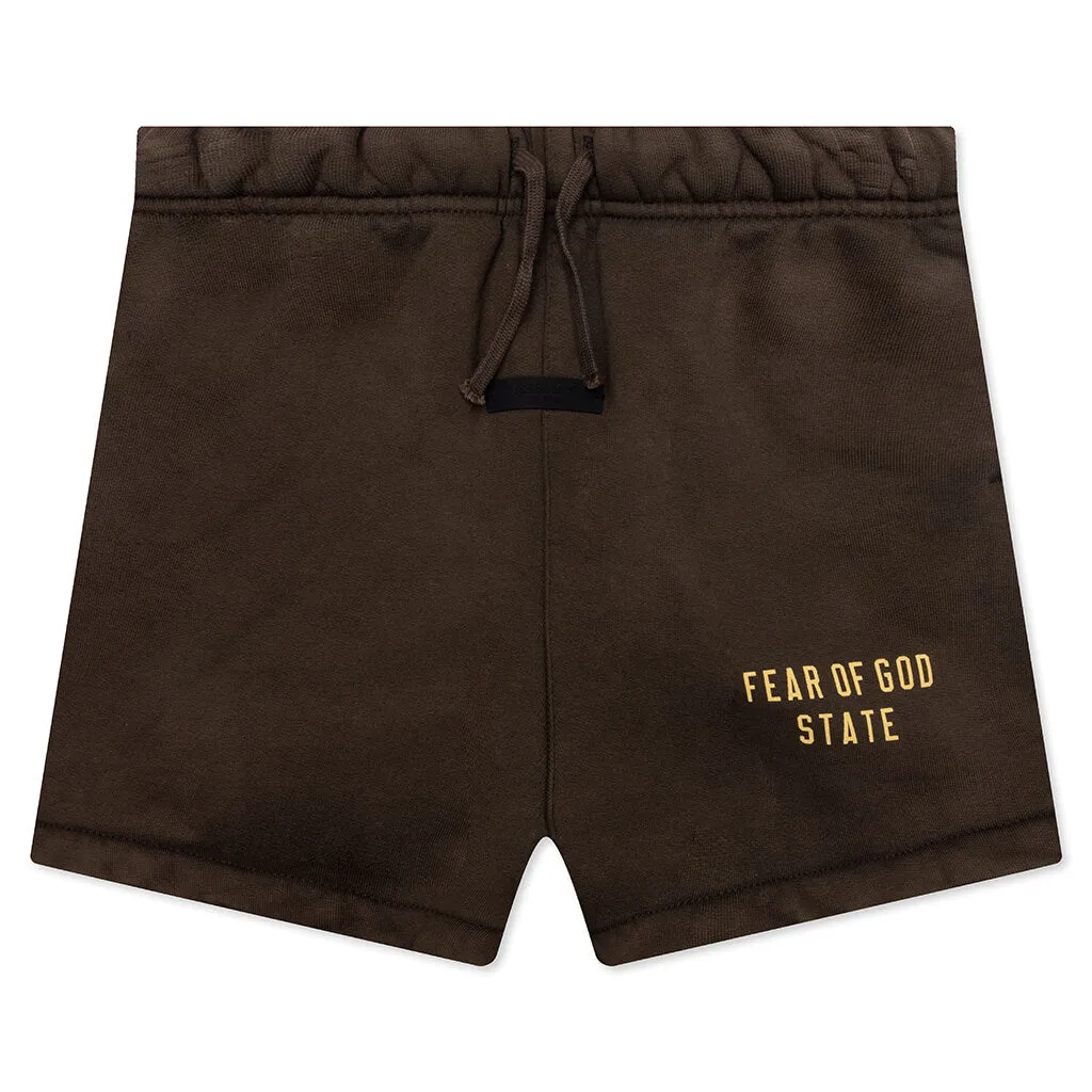 Kid's Heavy Fleece Soccer Short - Brown