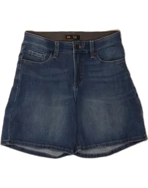 LEE Womens Mid Rise Relaxed Fit Denim Shorts US 6 Medium W28 Navy Blue