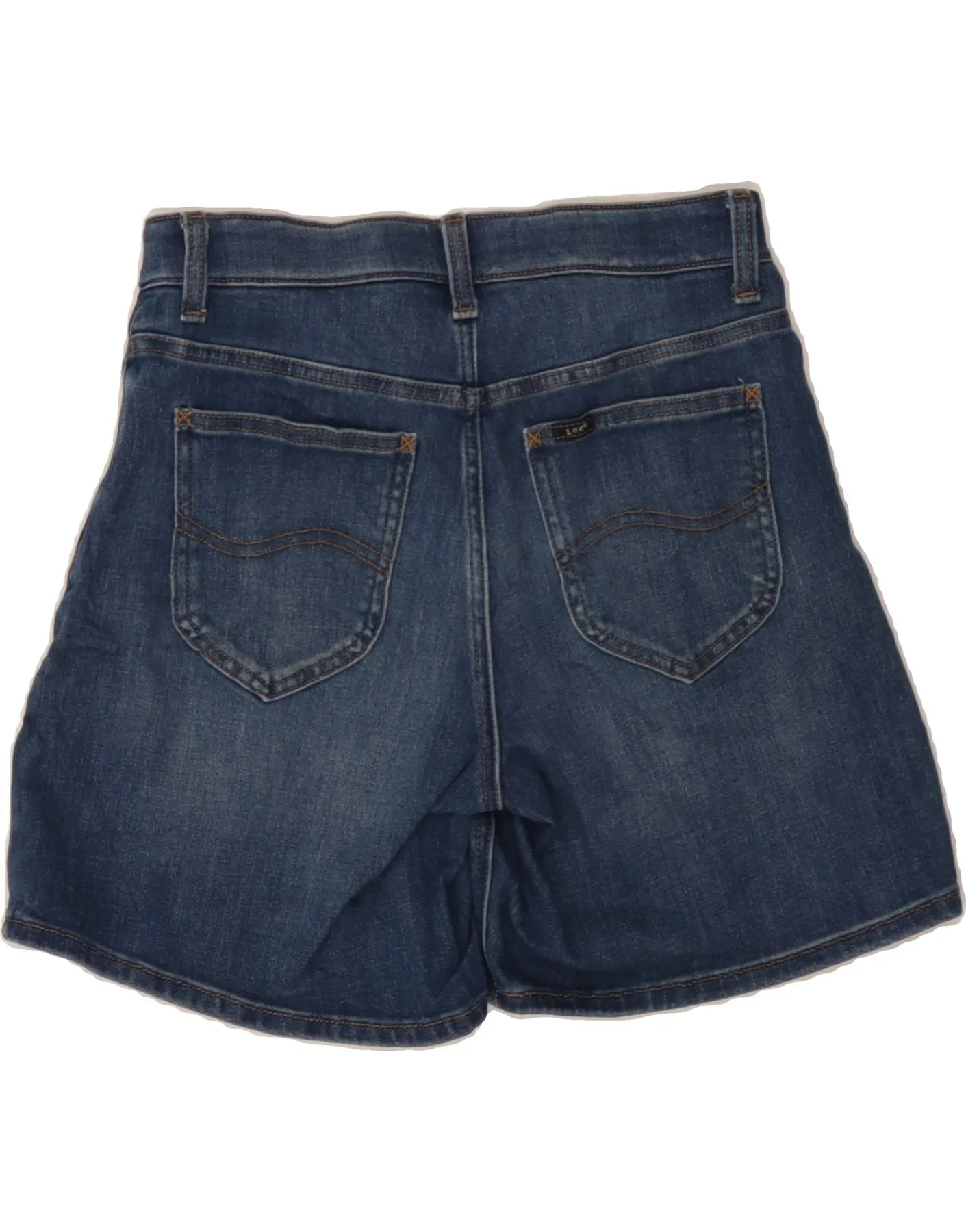 LEE Womens Mid Rise Relaxed Fit Denim Shorts US 6 Medium W28 Navy Blue