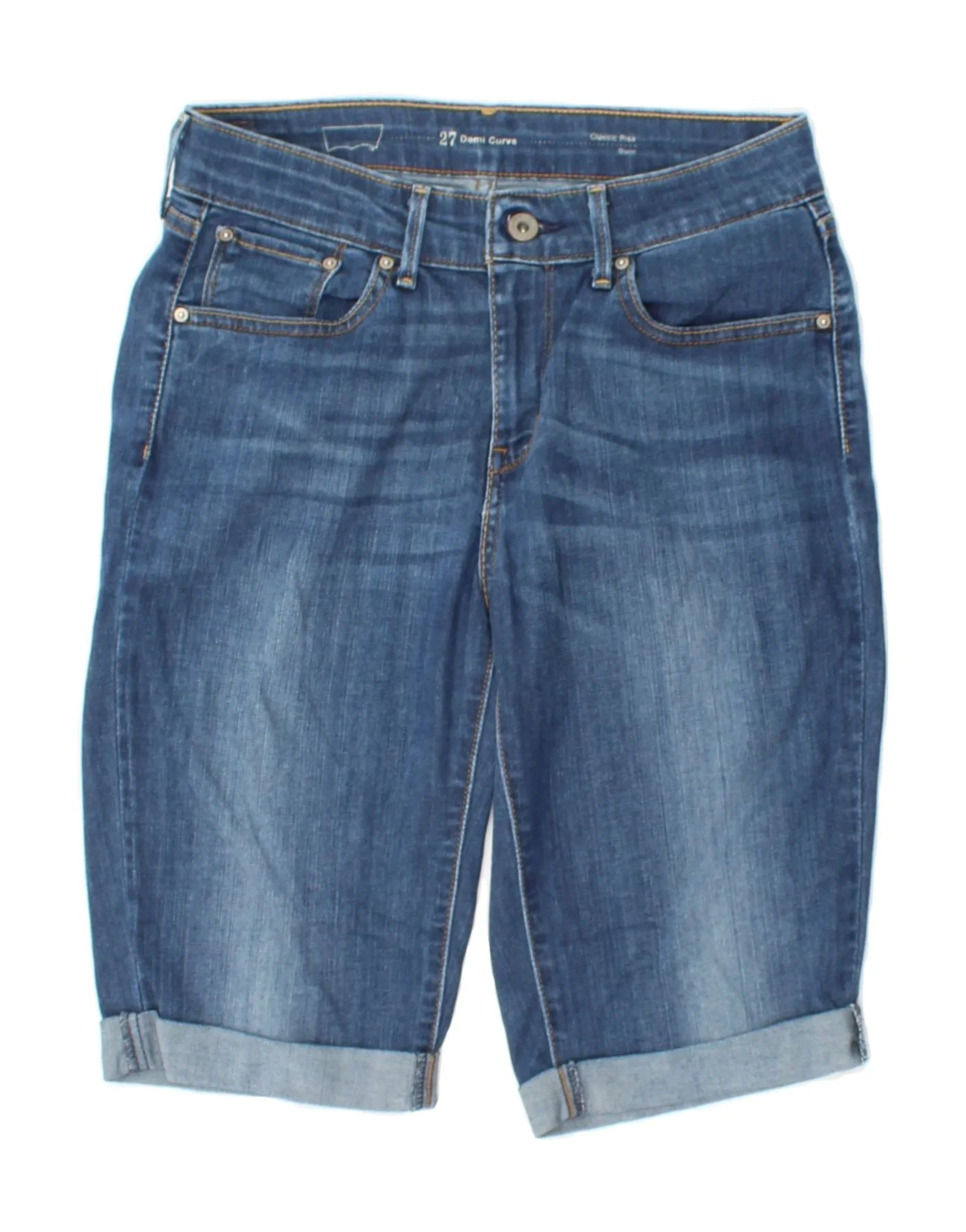 LEVI'S Womens Demi Curve Denim Shorts W27 Small  Blue Cotton