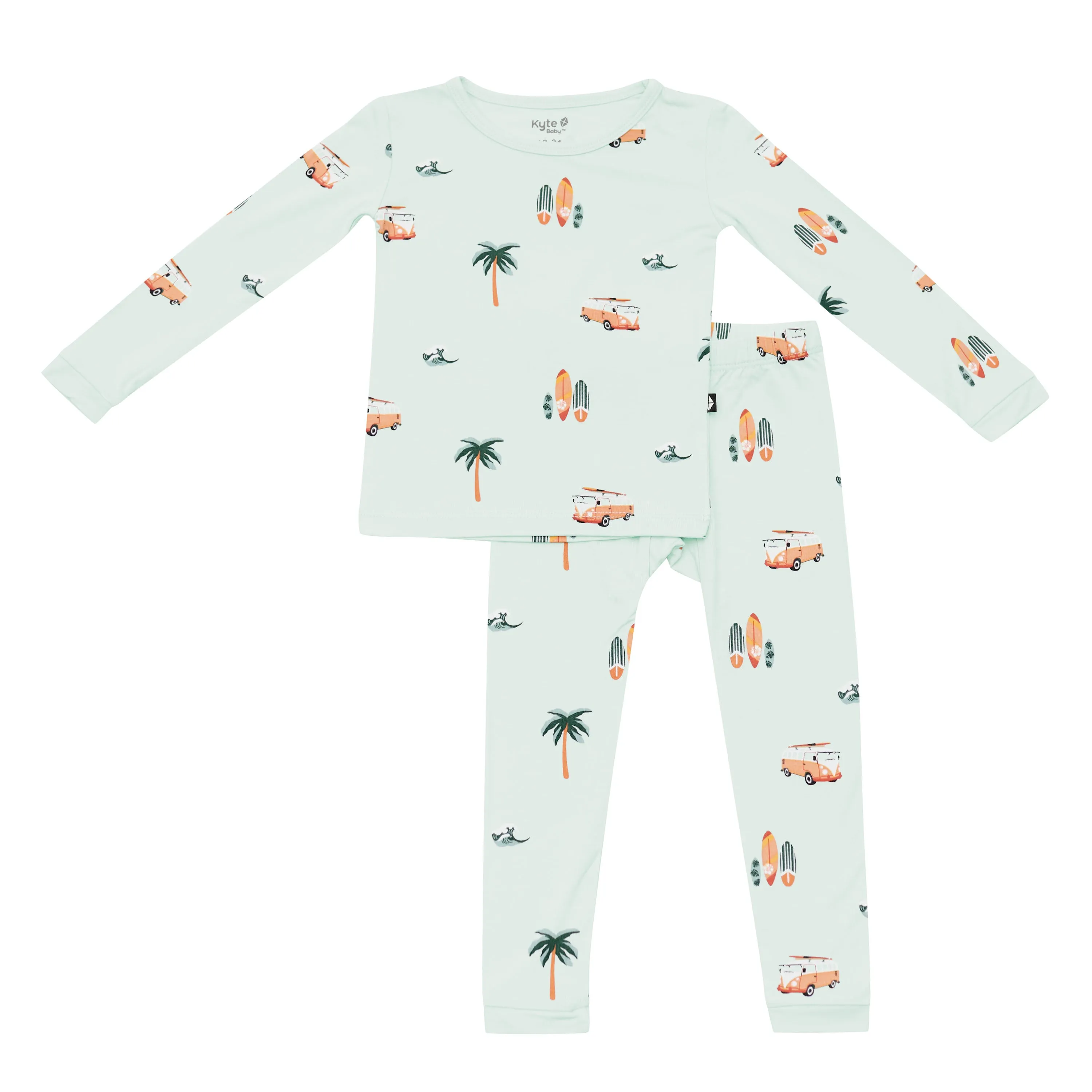 Long Sleeve Pajamas in Dew Surf