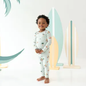 Long Sleeve Pajamas in Dew Surf