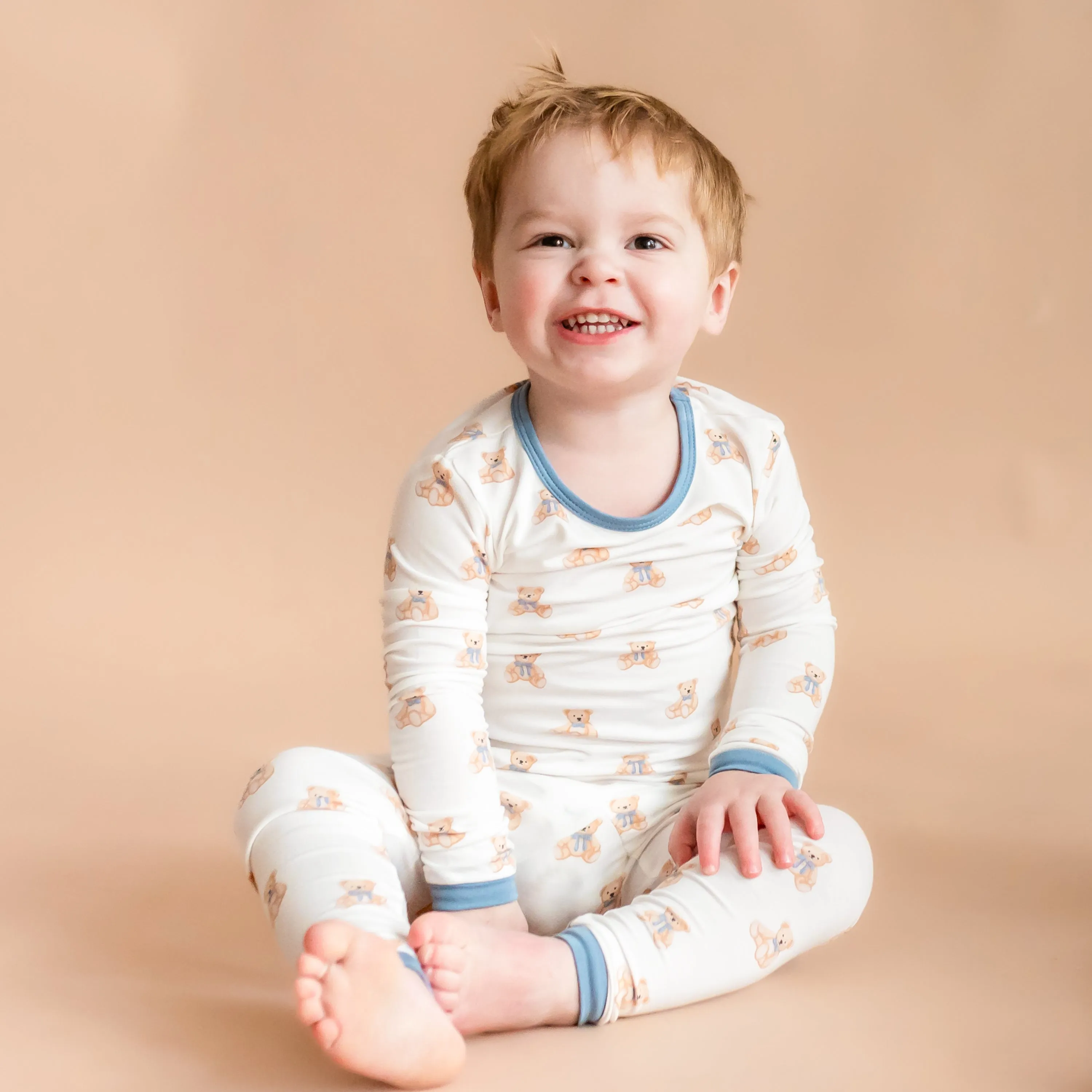 Long Sleeve Pajamas in Teddy Bear