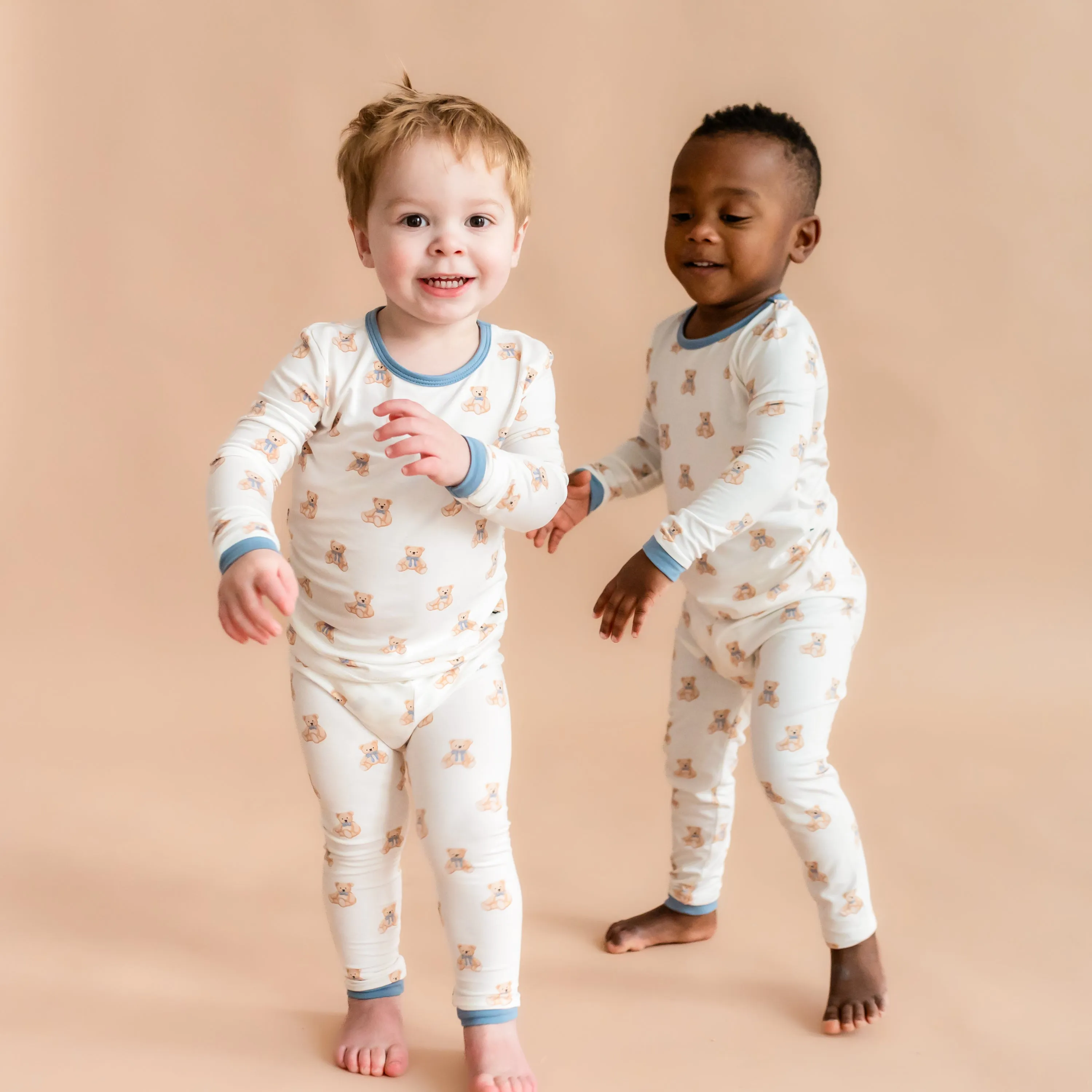 Long Sleeve Pajamas in Teddy Bear