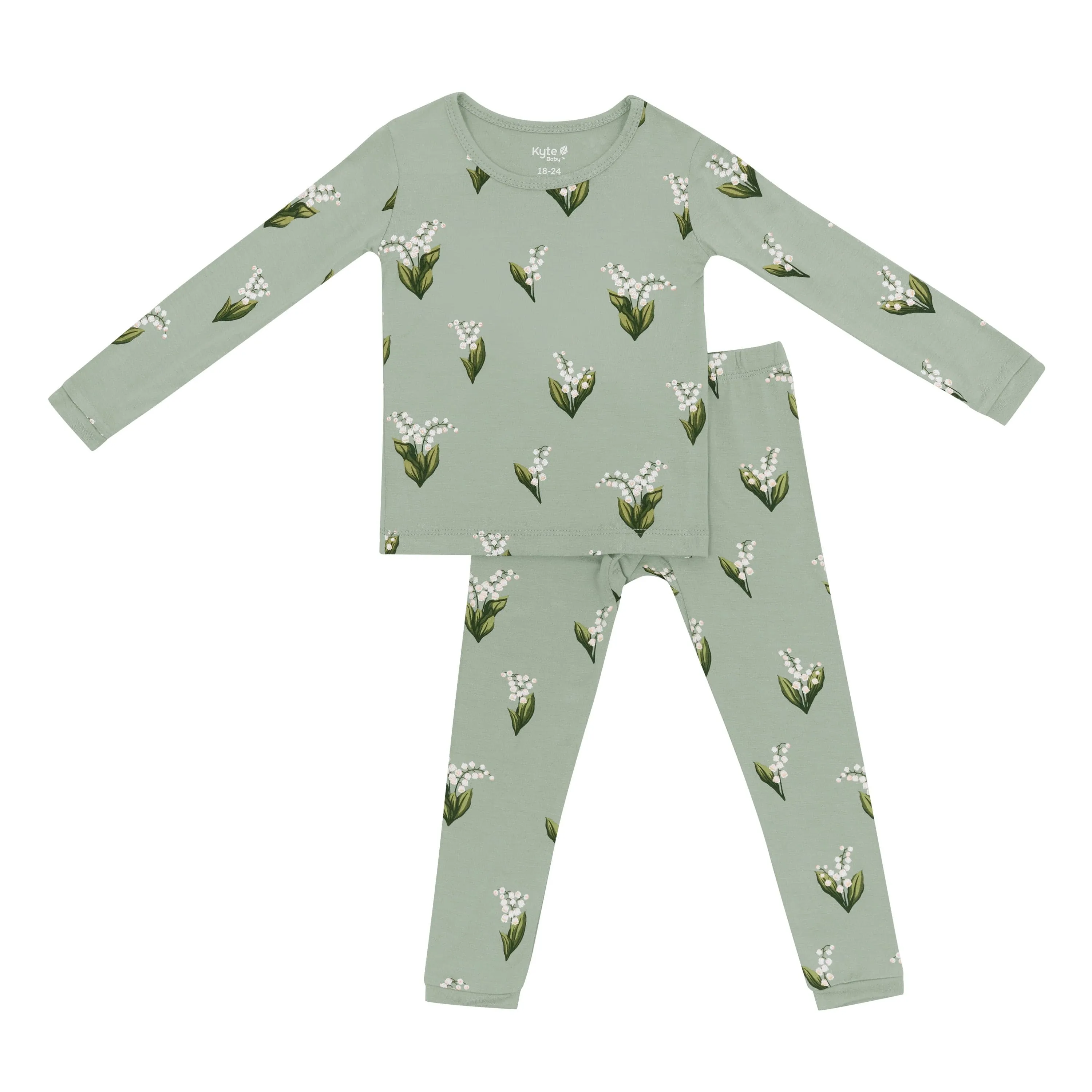 Long Sleeve Pajamas in Thyme Lily