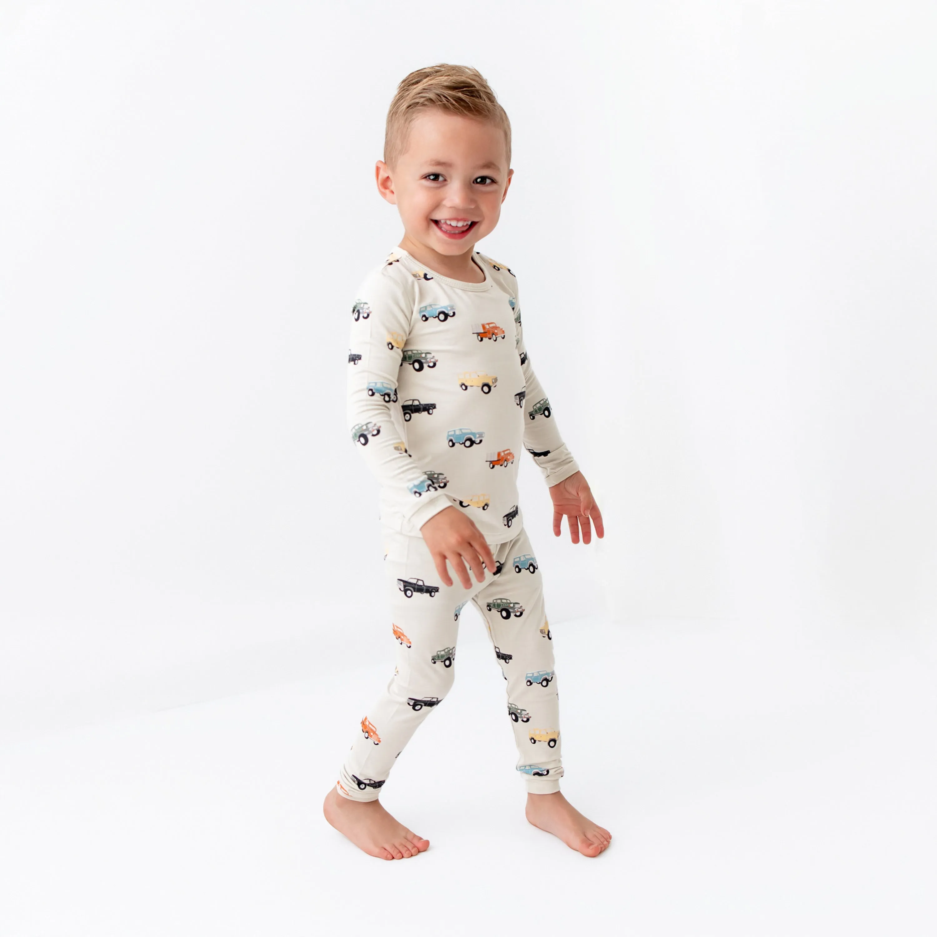 Long Sleeve Pajamas in Vintage Truck