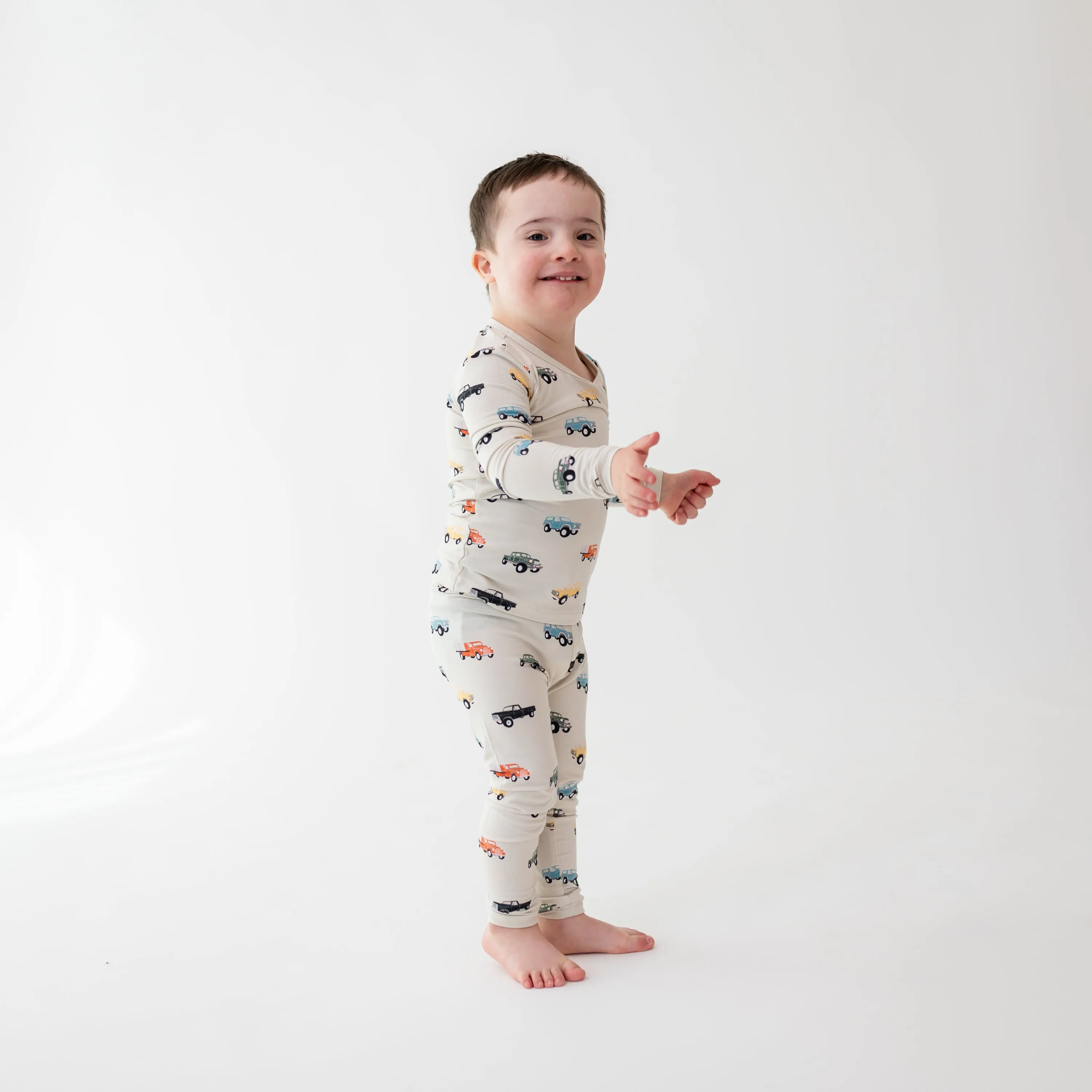 Long Sleeve Pajamas in Vintage Truck
