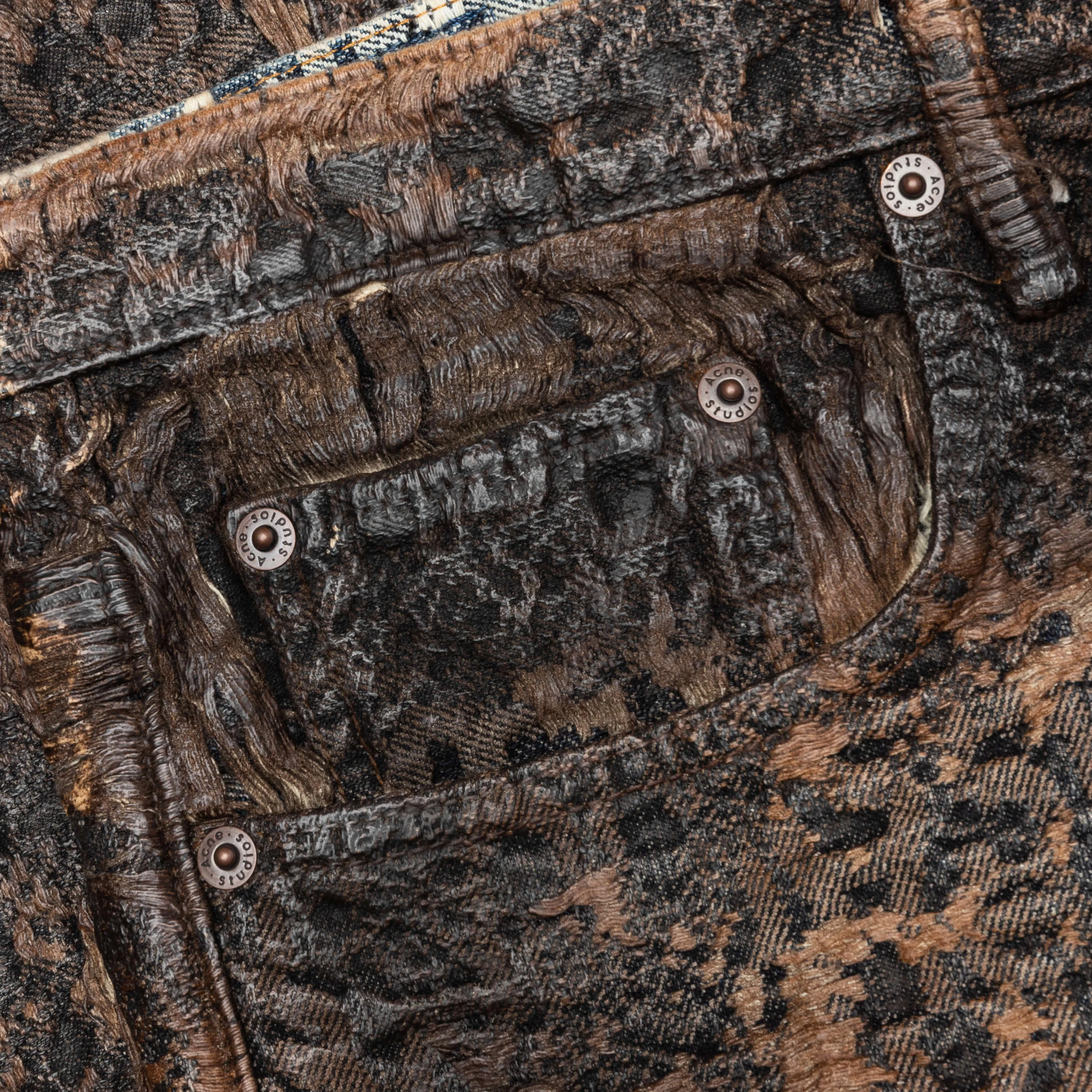 Loose Fit Denim Monogram Shorts Fn-Mn-Shor000260 - Brown