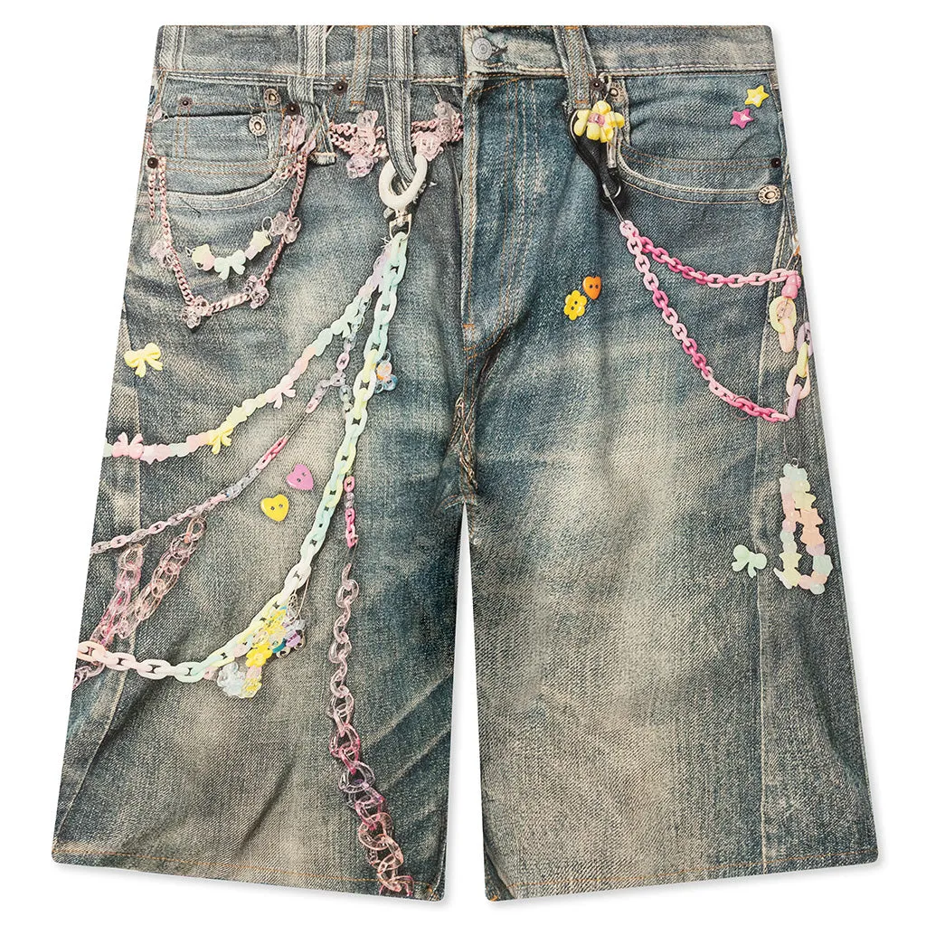 Loose Fit Denim shorts Fn-Mn-Shor000264 - Mid Blue