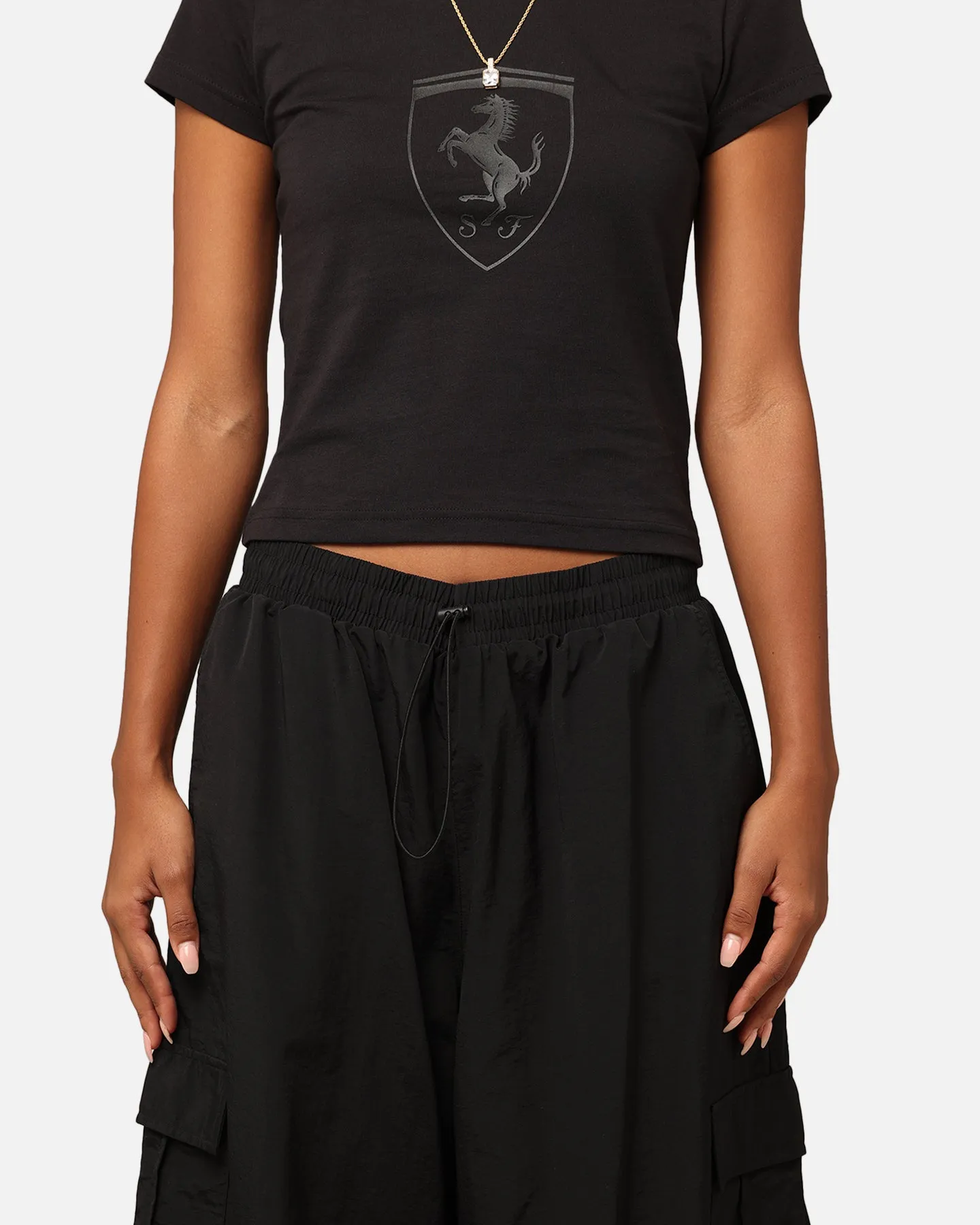 Mitchell & Ness Women's Oakland Raiders Wavey Text Cargo Pants Black