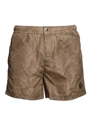 Moncler Genius Logo Patch Printed Swim Shorts