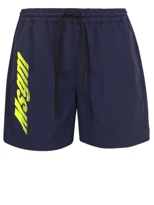 MSGM Logo Printed Swim Shorts