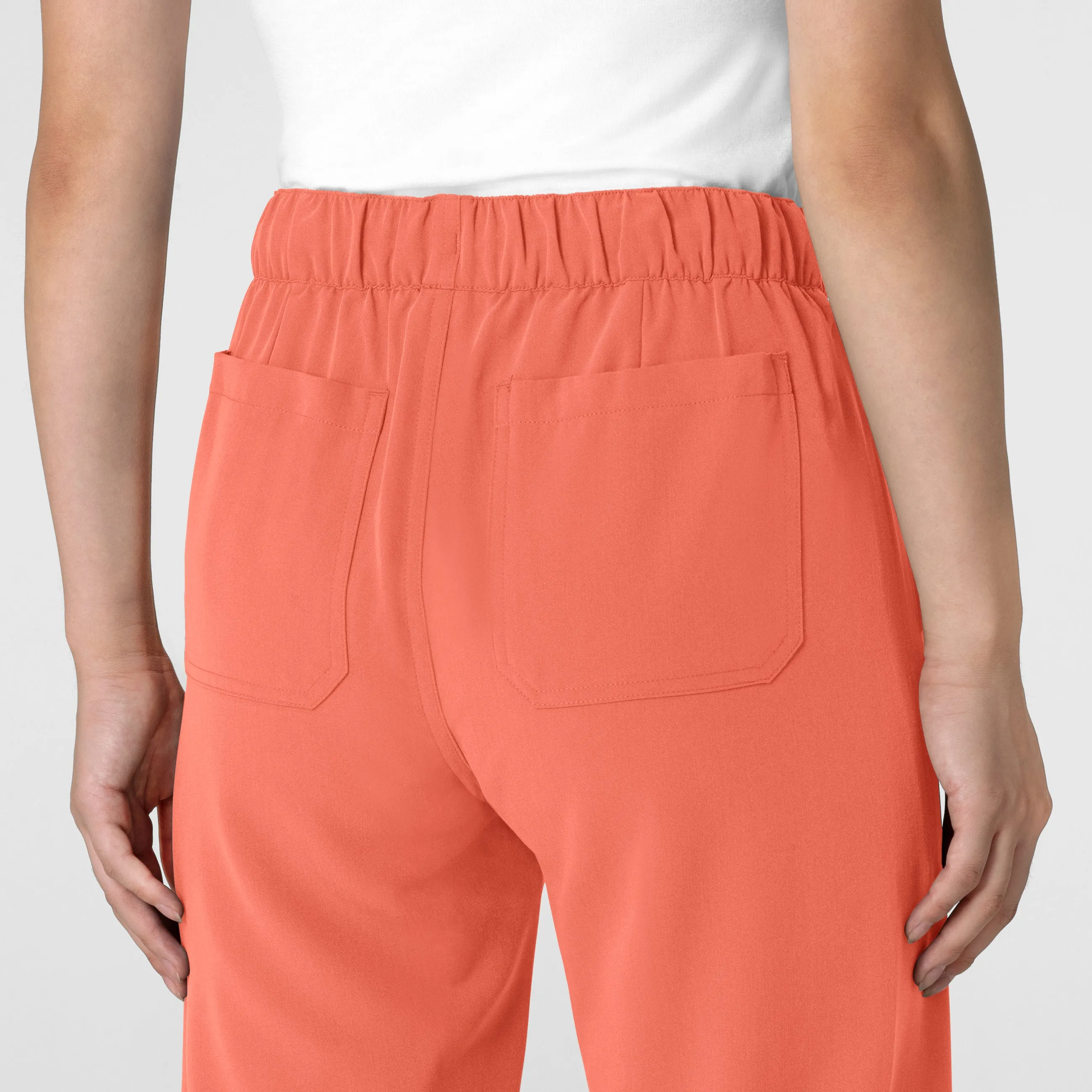 Nova Women's Stovepipe High-Low Hem Scrub Pant - Sugar Coral
