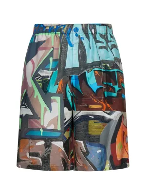 Off-White Graffiti Printed Bermuda Shorts