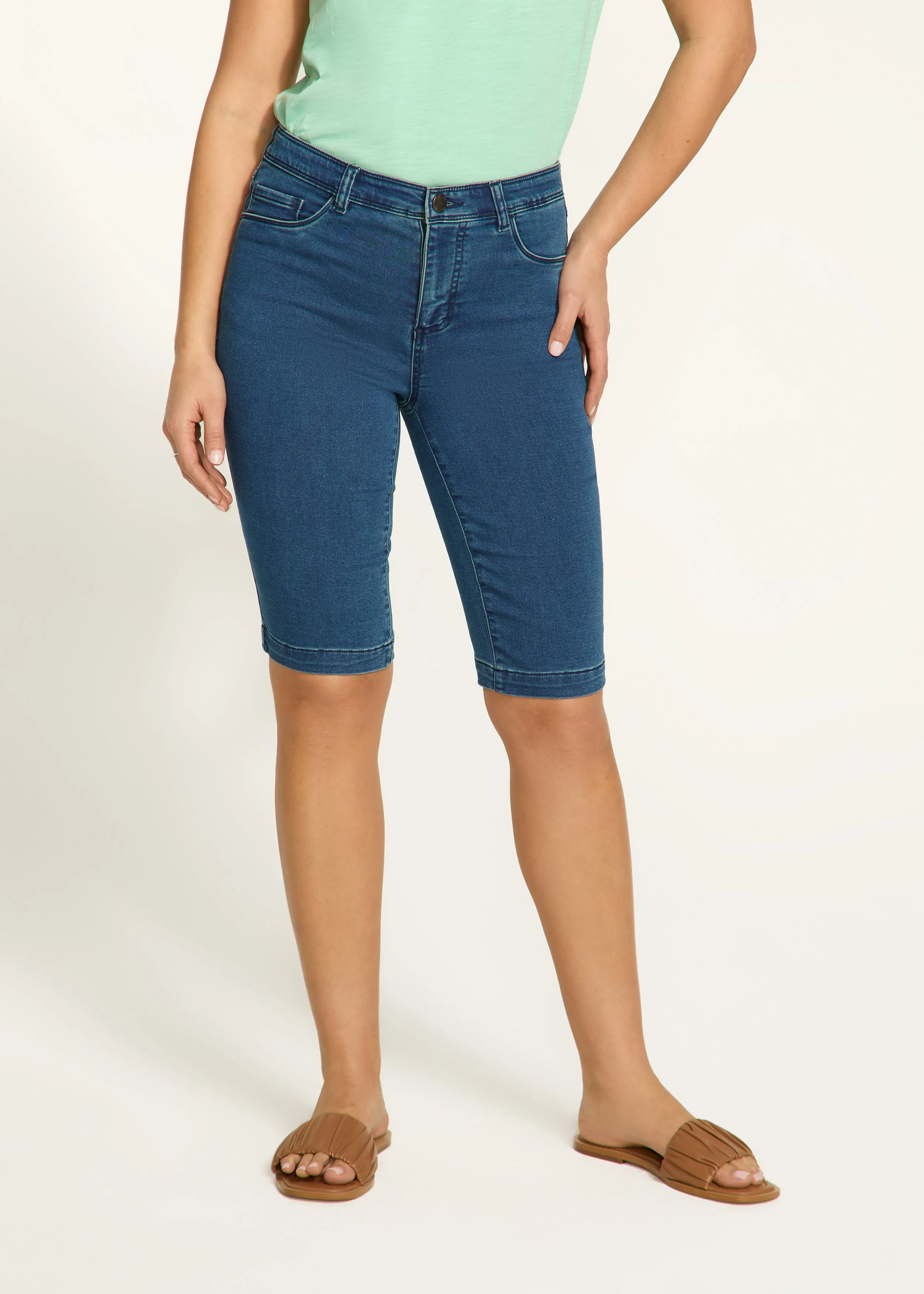 Olivia Bermuda Denim, Dark Indigo