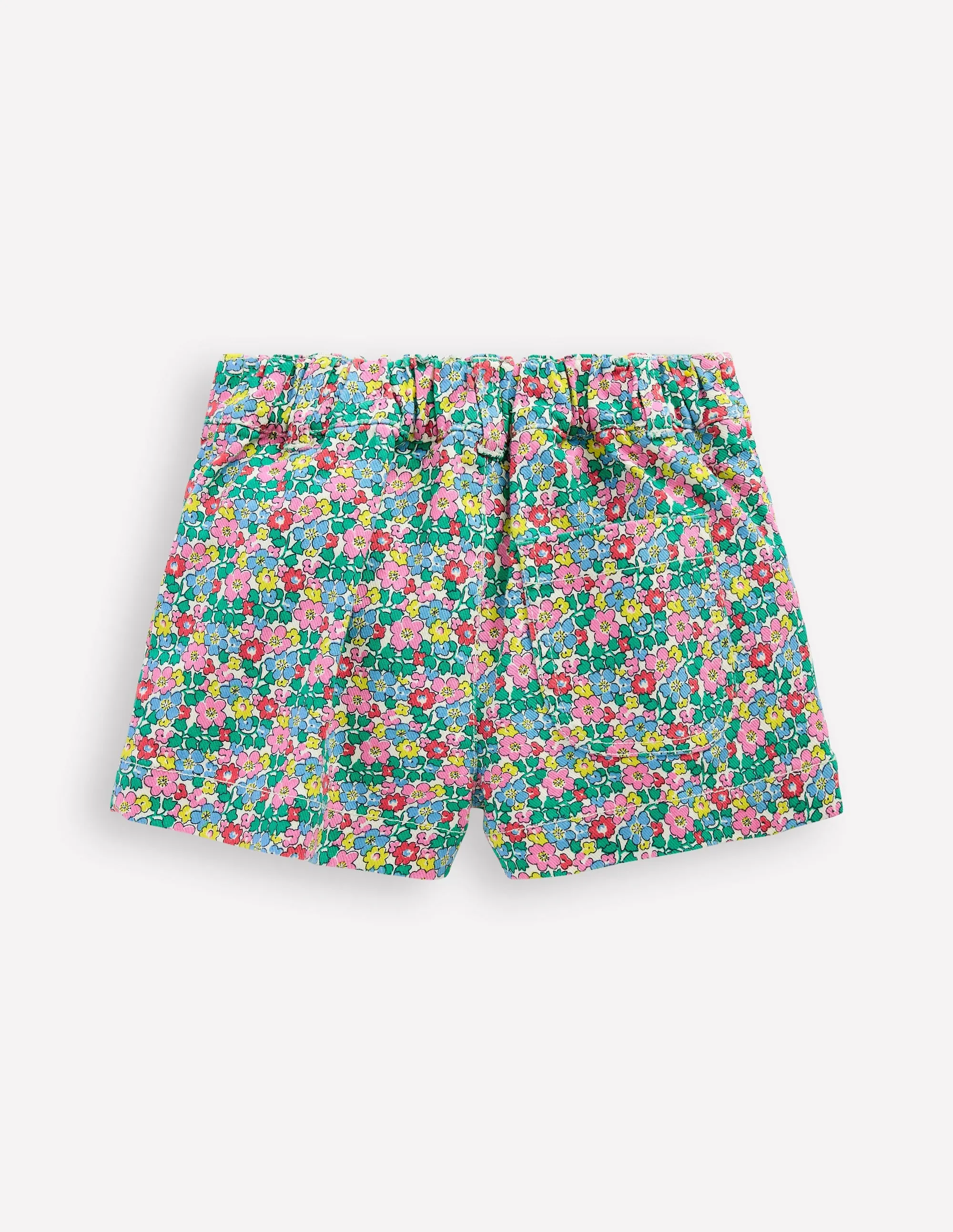 Patch Pocket Shorts-Multi Flowerbed