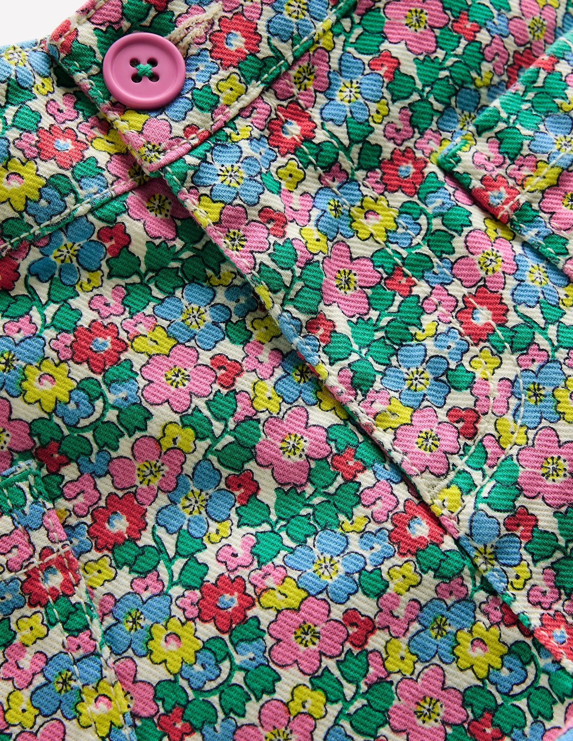 Patch Pocket Shorts-Multi Flowerbed