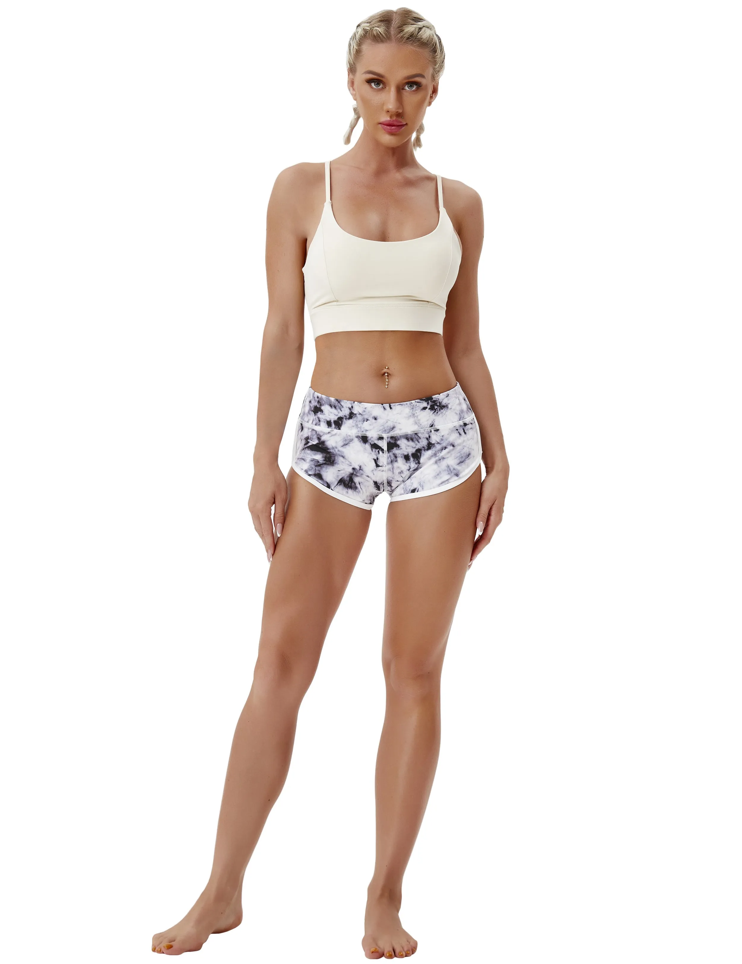 Printed Booty Biking Shorts black dandelion_Biking