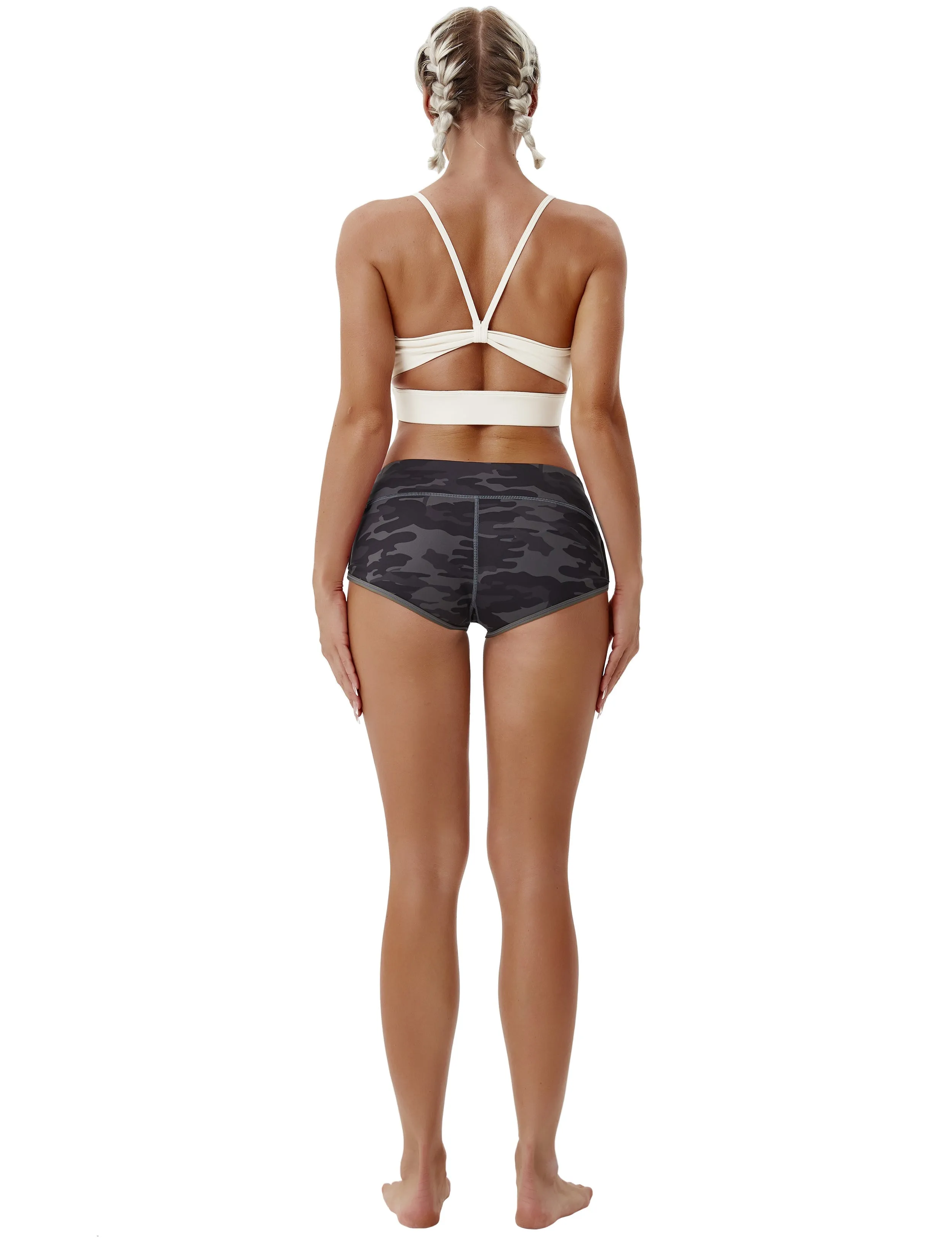 Printed Booty Biking Shorts dimgray camo_Biking