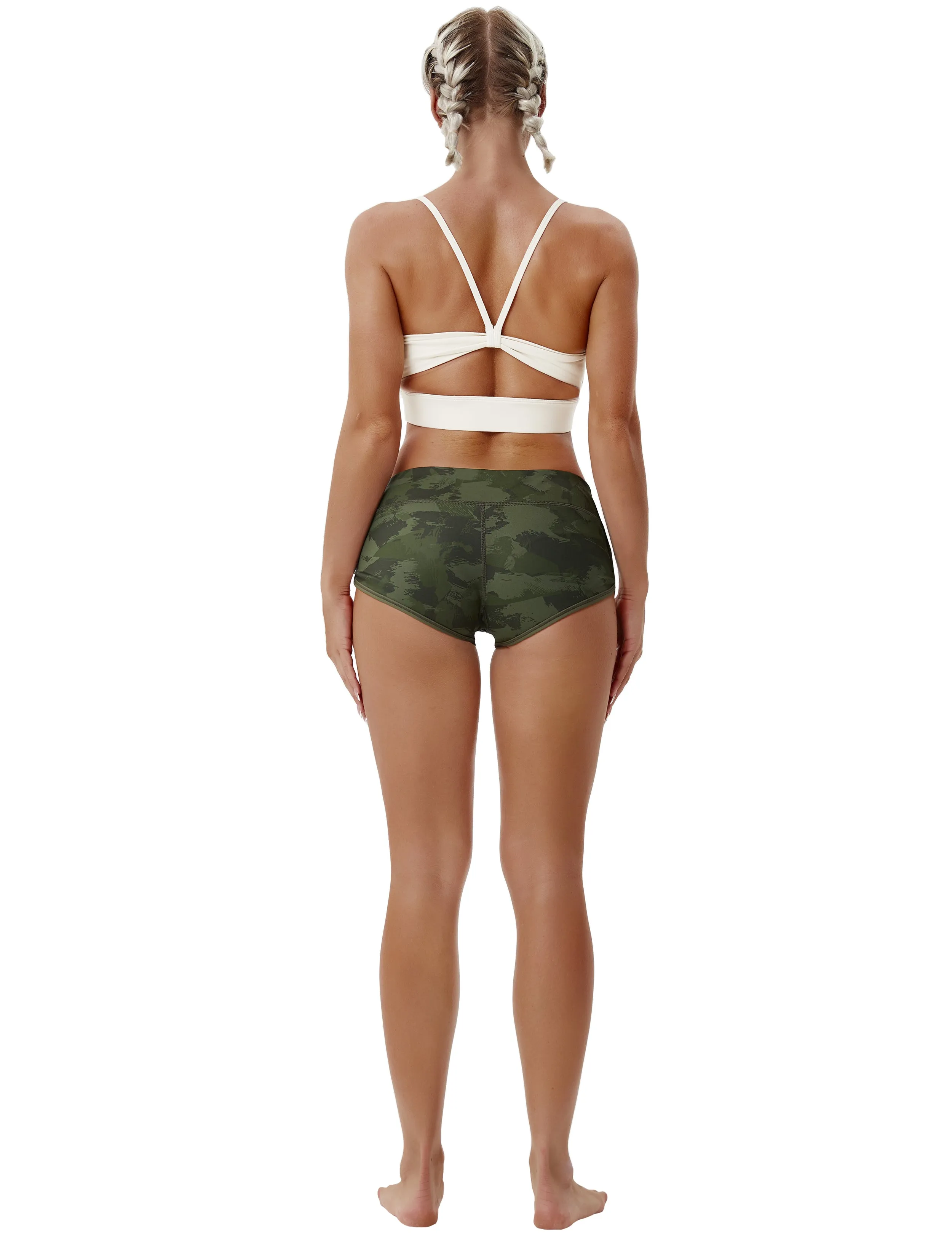 Printed Booty Gym Shorts green brushcamo_Gym