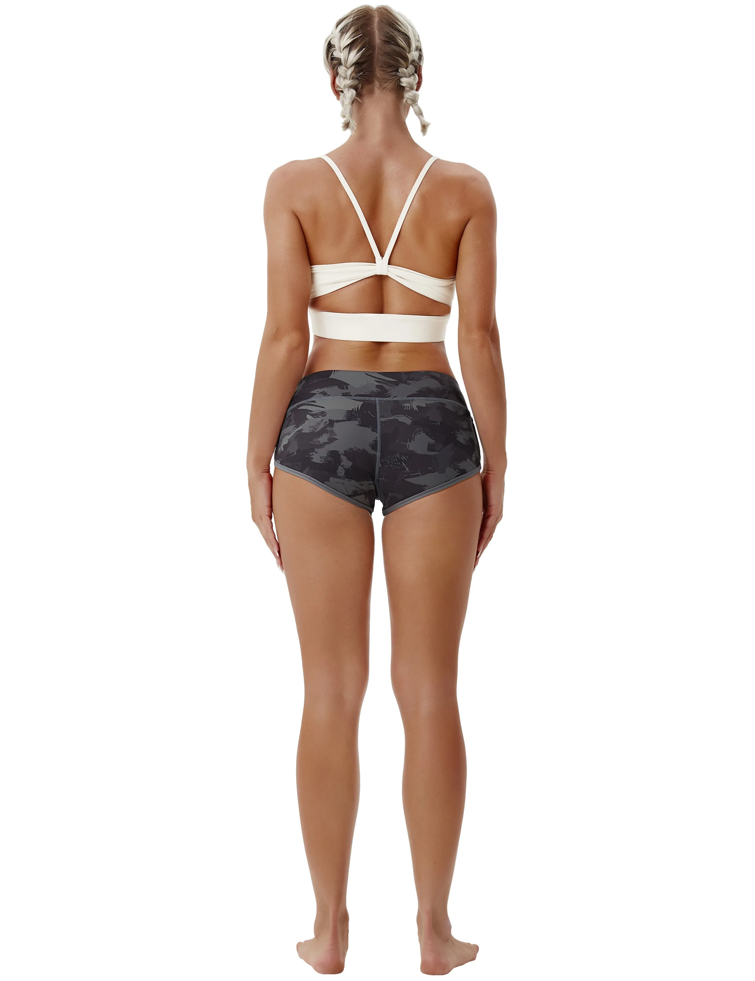 Printed Booty Jogging Shorts dimgray brushcamo_Jogging