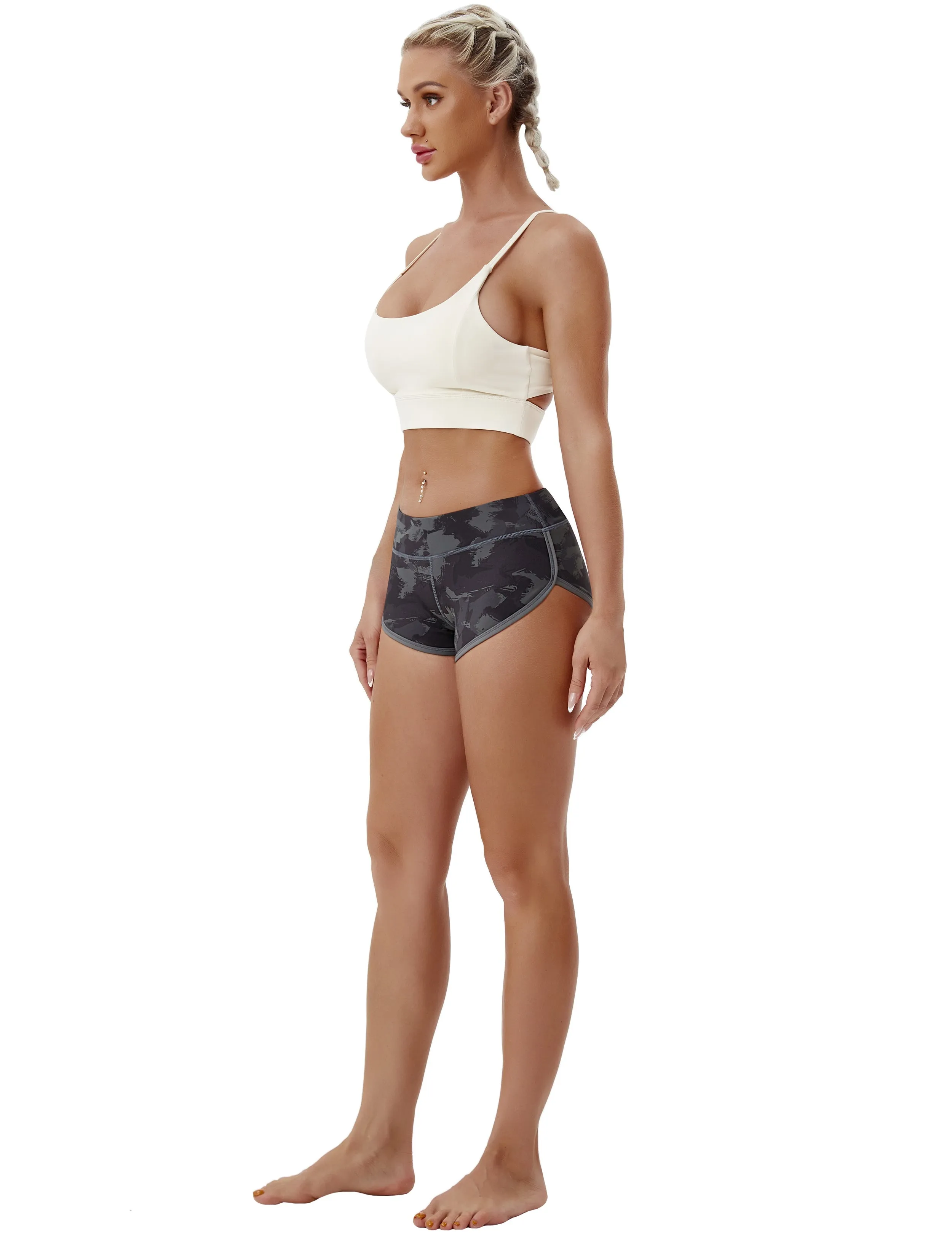 Printed Booty Plus Size Shorts dimgray brushcamo_Plus Size