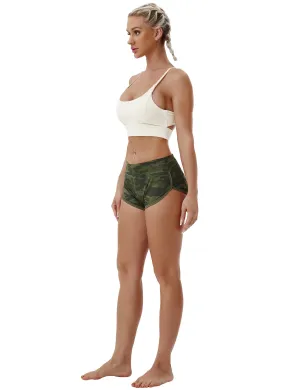 Printed Booty Yoga Shorts green camo_yoga