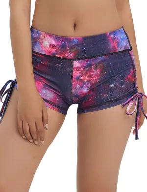 Printed Side Drawstring Hot Shorts galaxy_Golf