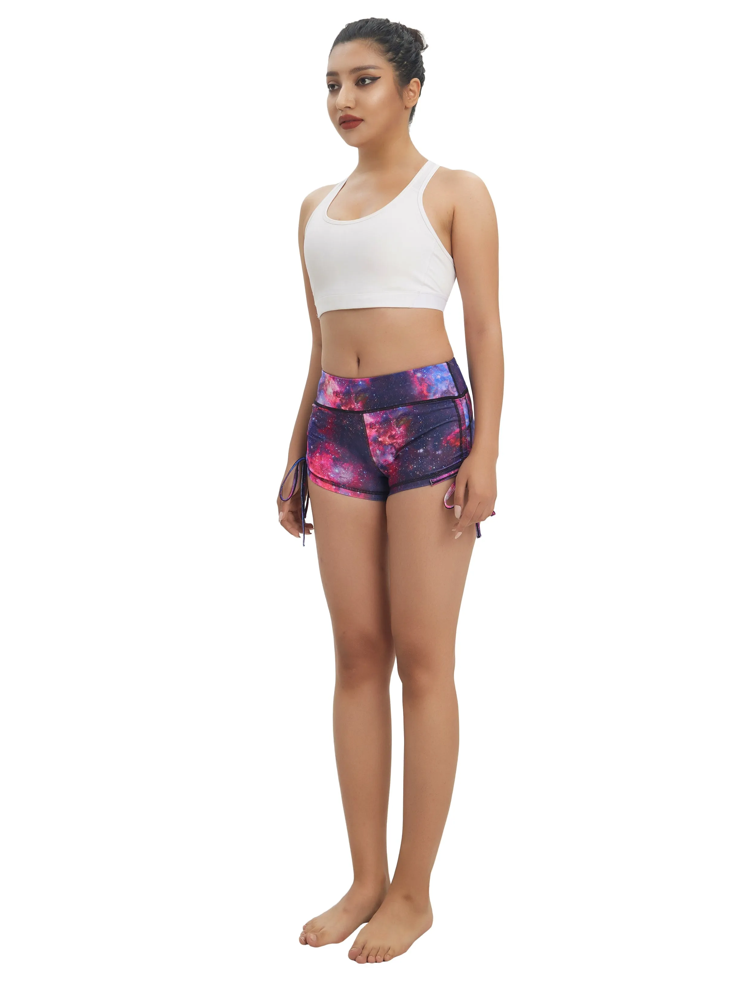Printed Side Drawstring Hot Shorts galaxy_Golf