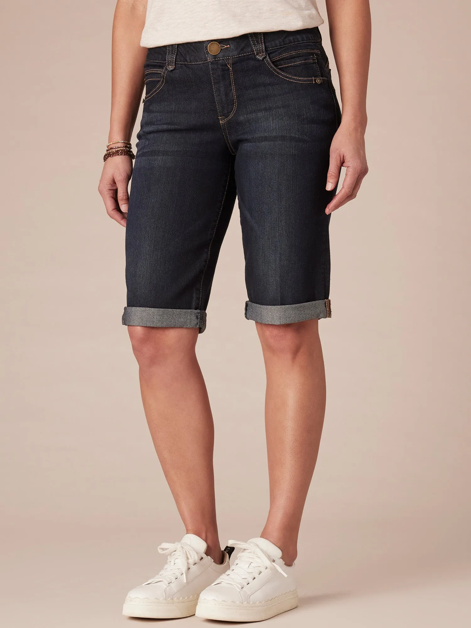 "Ab"solution® Petite Indigo Bermuda Short