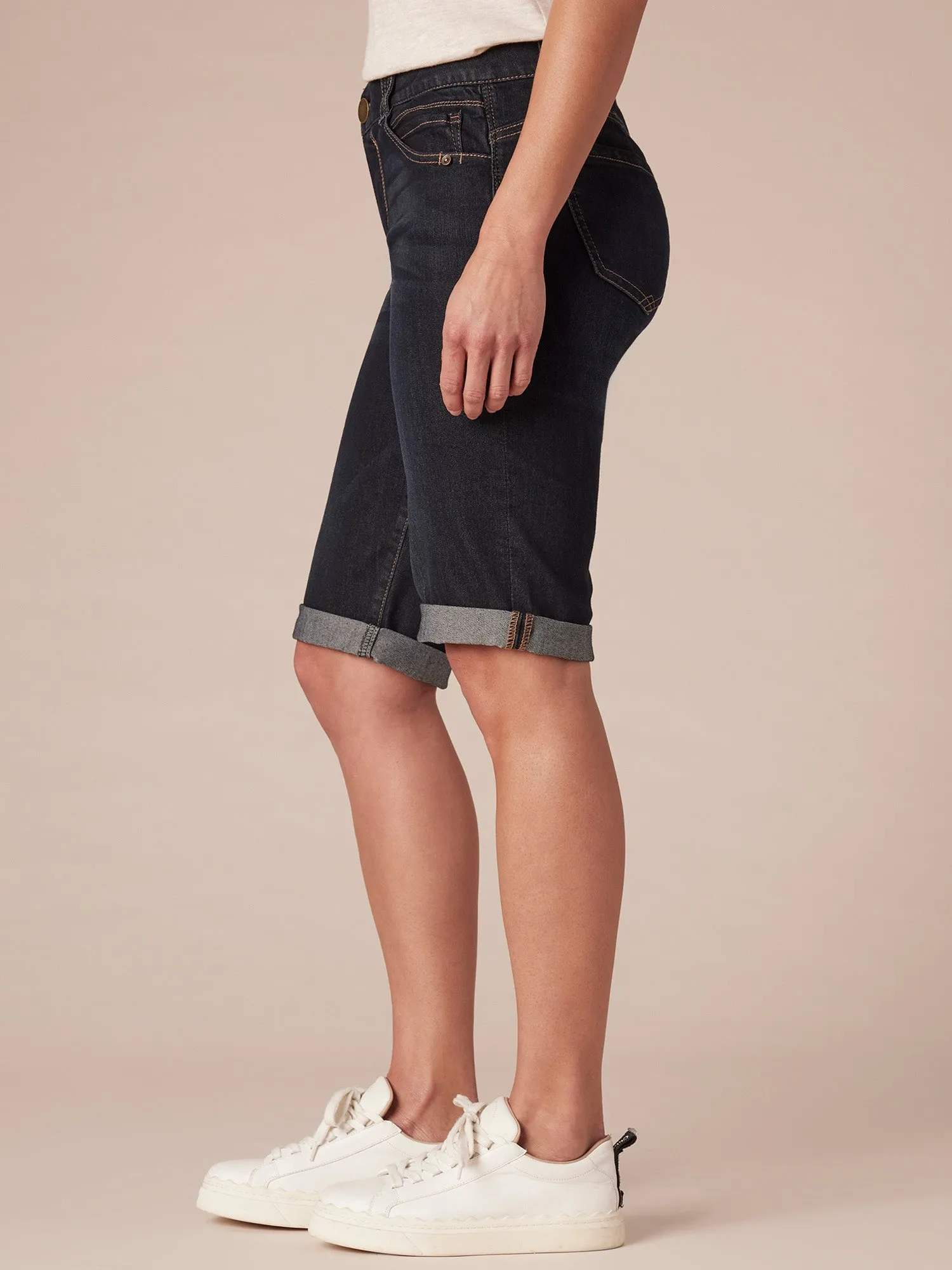 "Ab"solution® Petite Indigo Bermuda Short