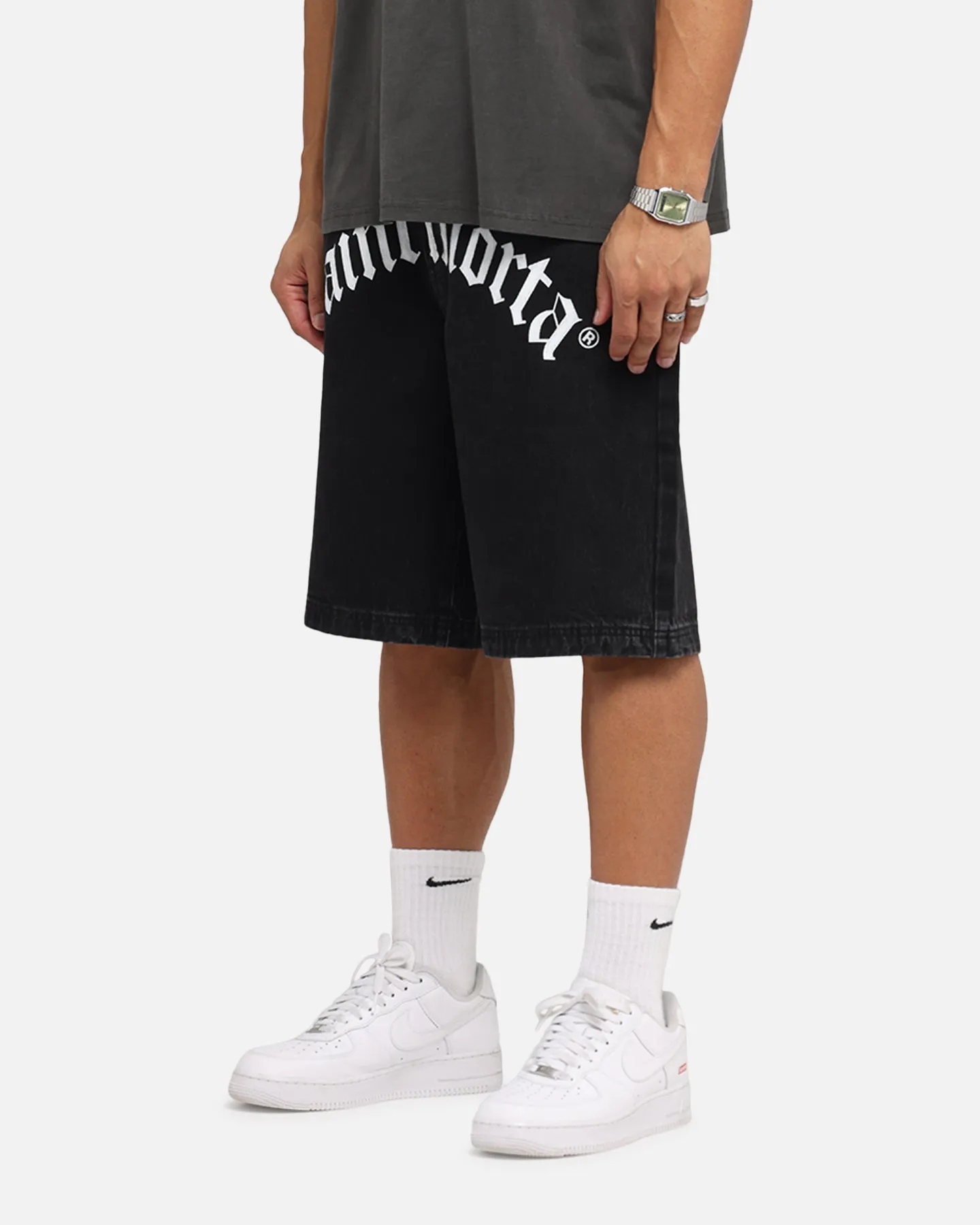 Saint Morta Amplus Gothic Denim Jorts Black Shadow