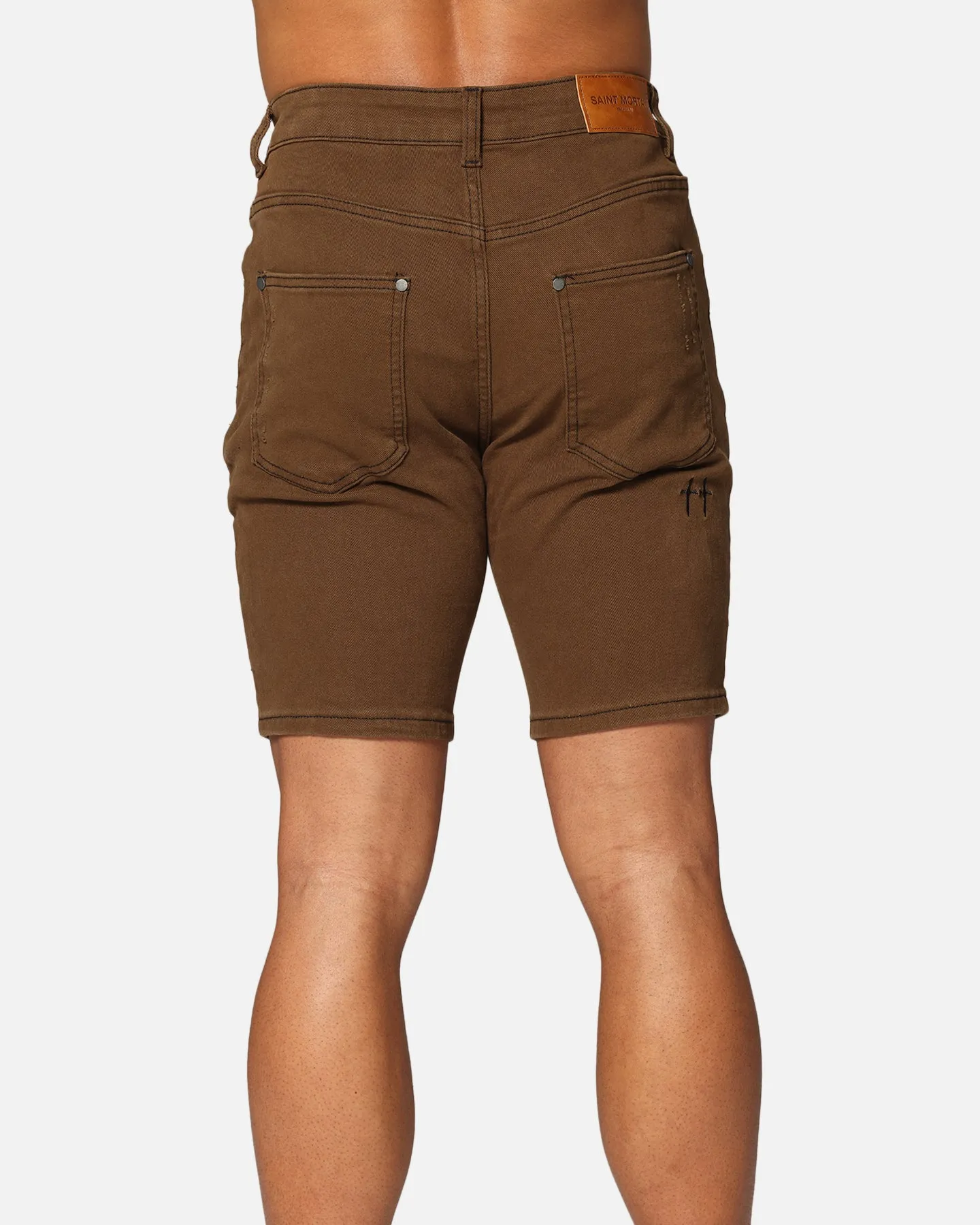 Saint Morta Dynasty Thrash V2 Denim Shorts Vintage Brown
