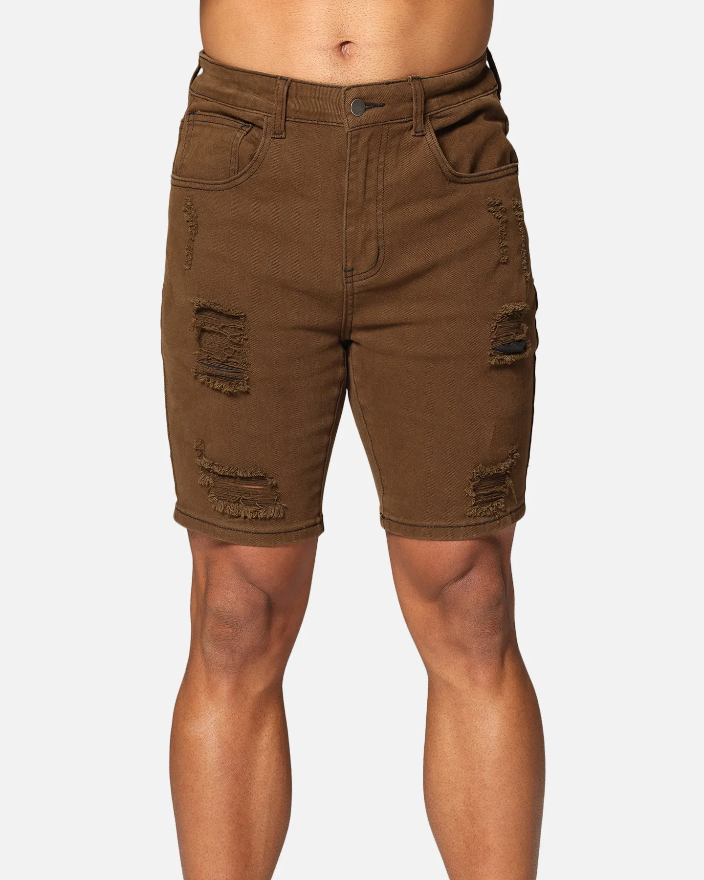 Saint Morta Dynasty Thrash V2 Denim Shorts Vintage Brown