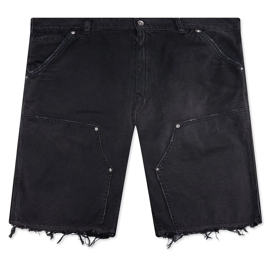 Stud Denim Shorts - Black