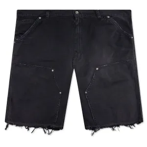 Stud Denim Shorts - Black