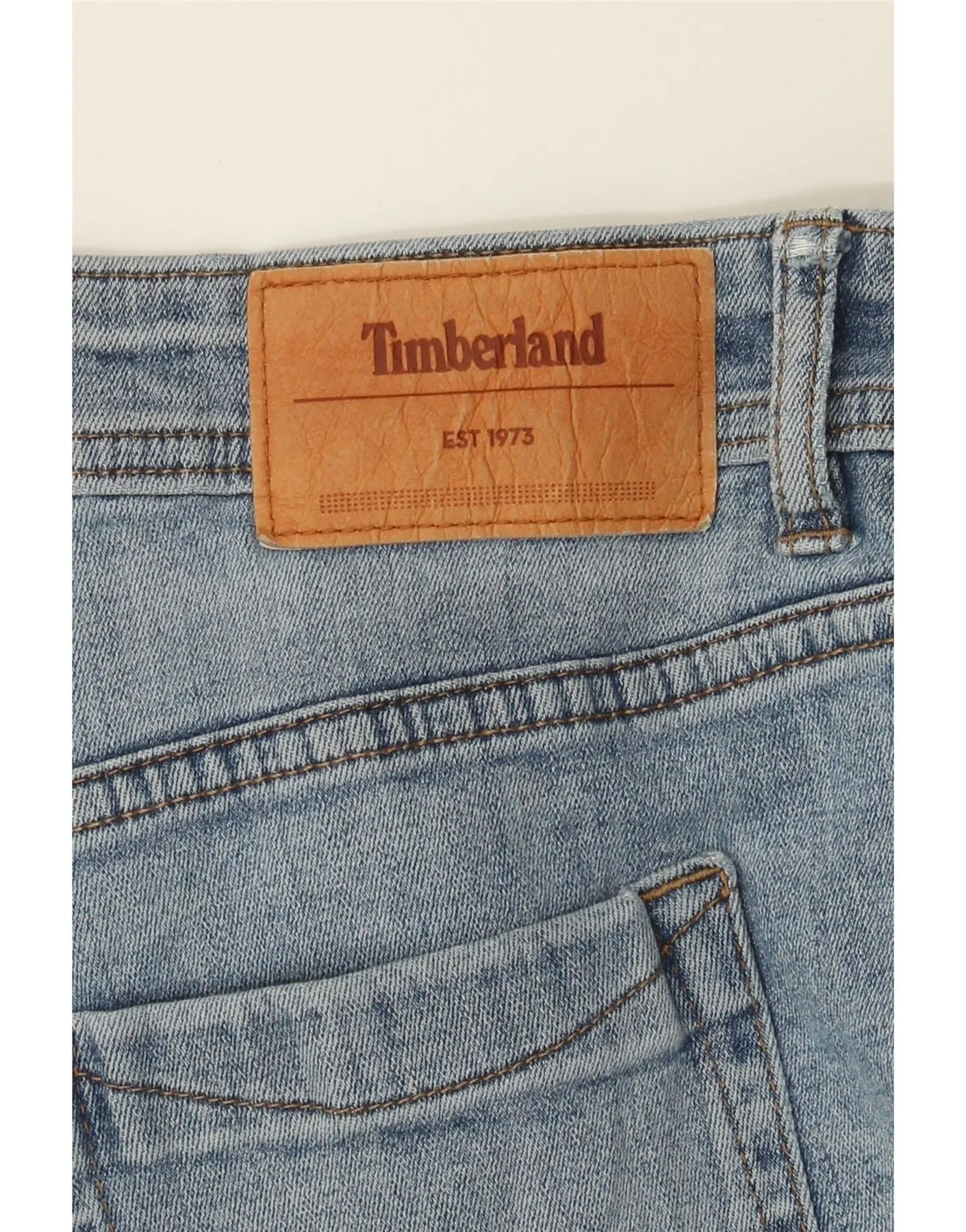TIMBERLAND Mens Denim Shorts W34 Large Blue Cotton