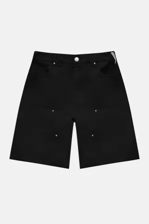 TWILL CARPENTER SHORTS - BLACK