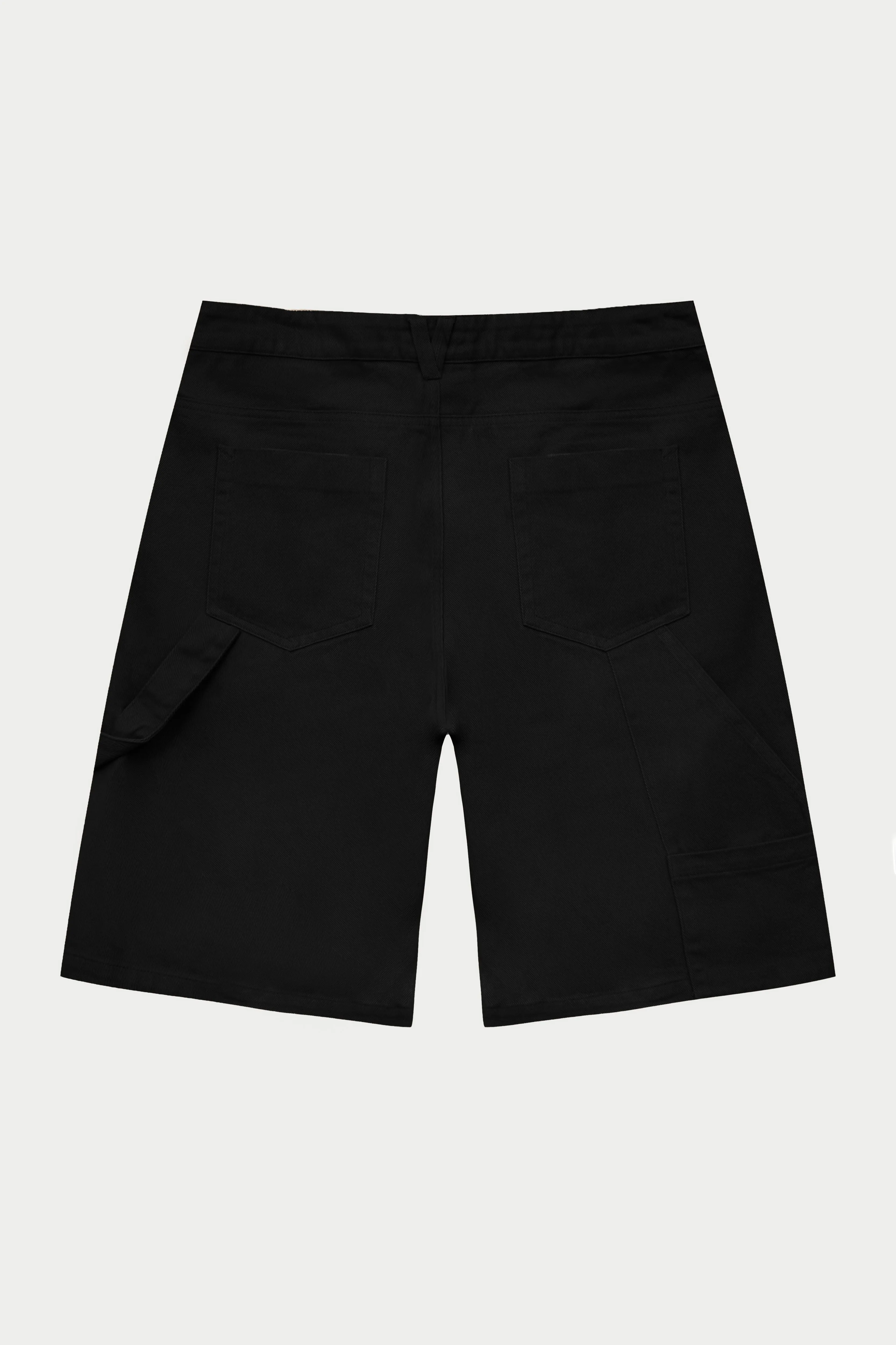 TWILL CARPENTER SHORTS - BLACK
