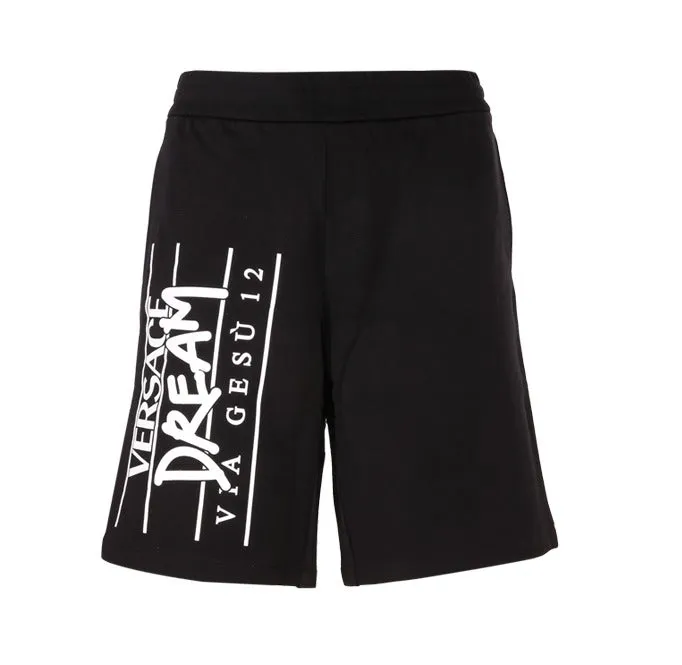 Versace Dream Logo Printed Wide Leg Shorts
