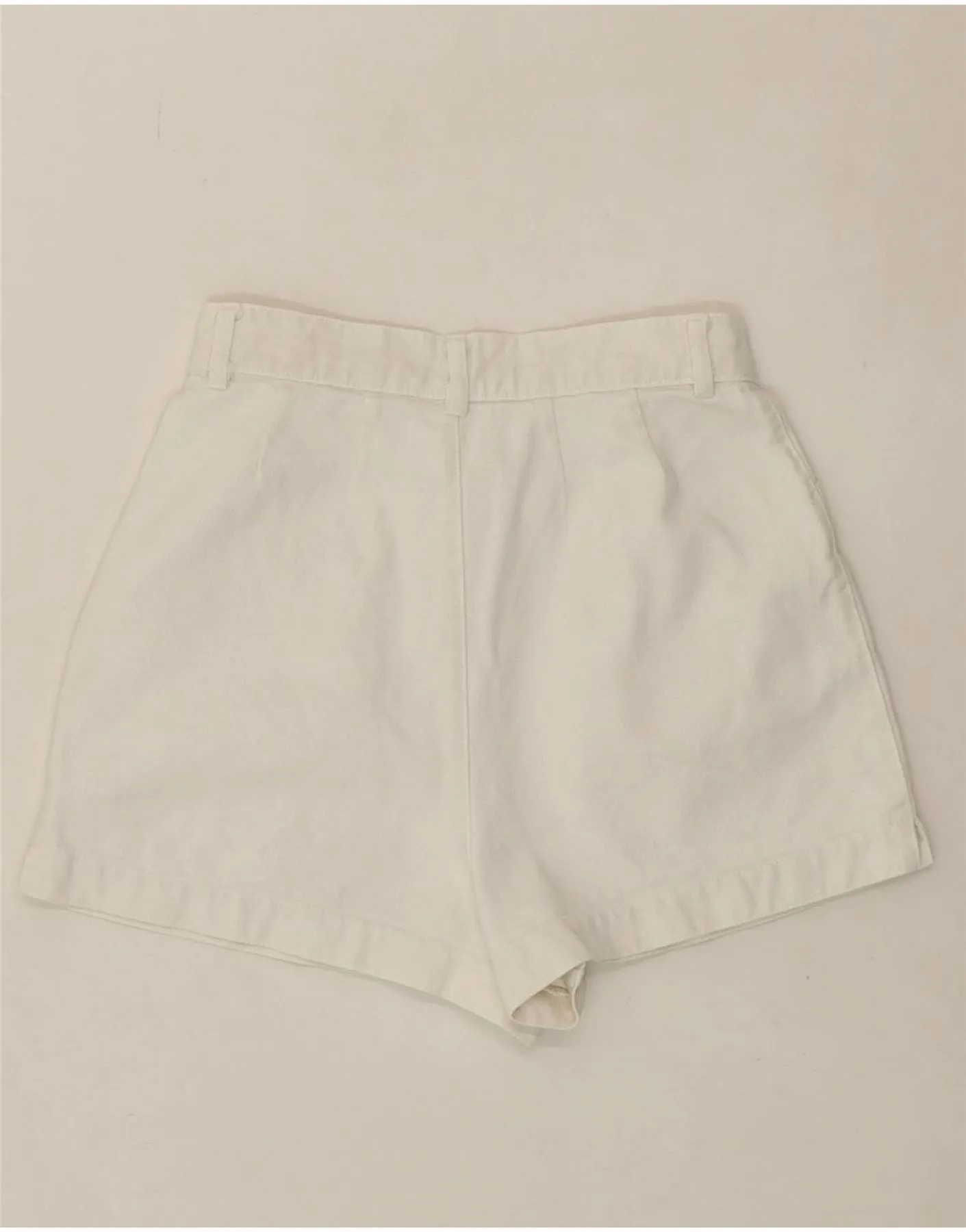 VINTAGE Womens High Waist Denim Shorts Medium W26 White