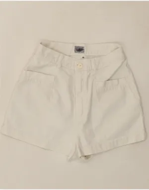 VINTAGE Womens High Waist Denim Shorts Medium W26 White
