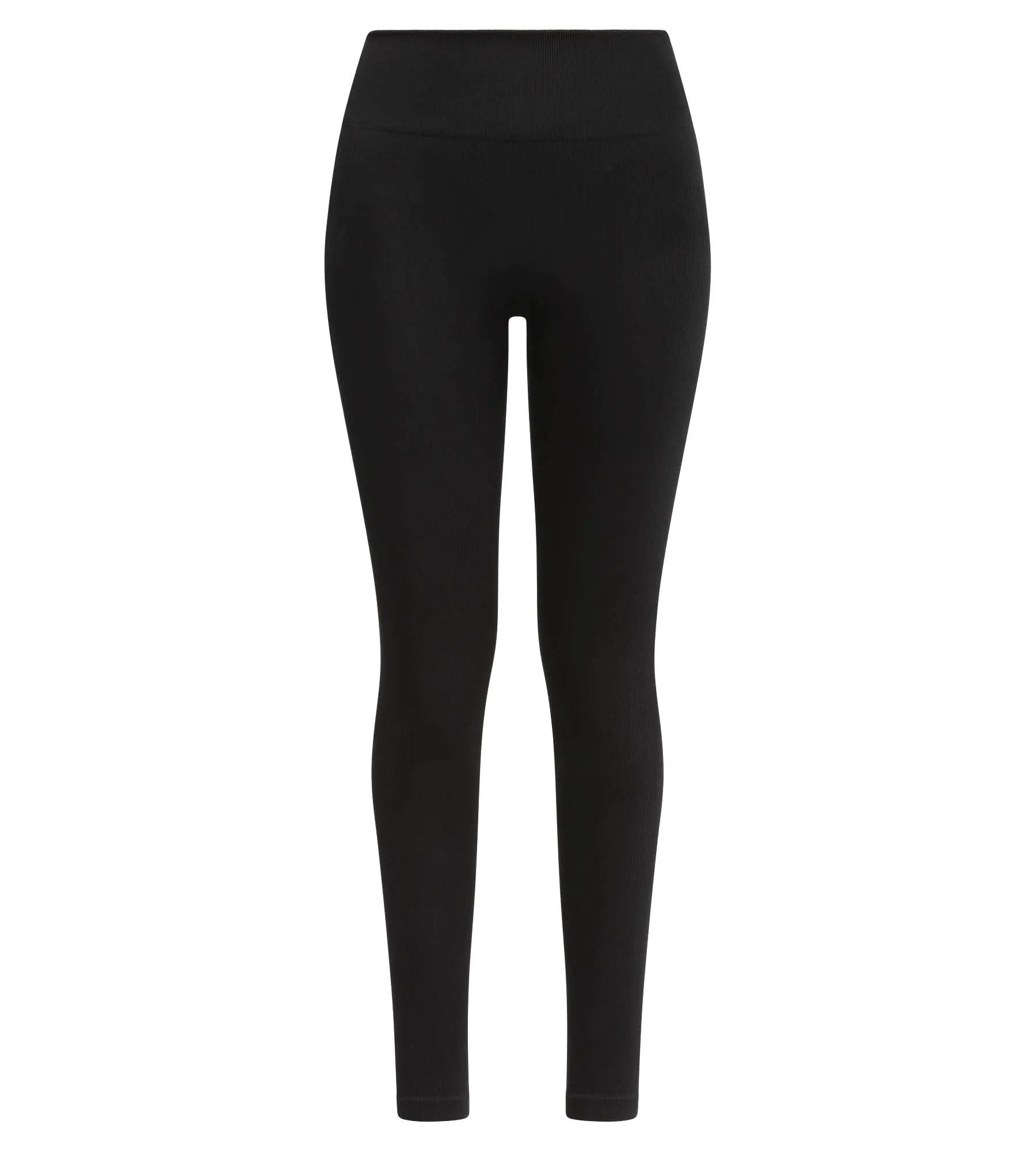 Women's black ribbed leggings with extra wide waistband Dim Relax & Go