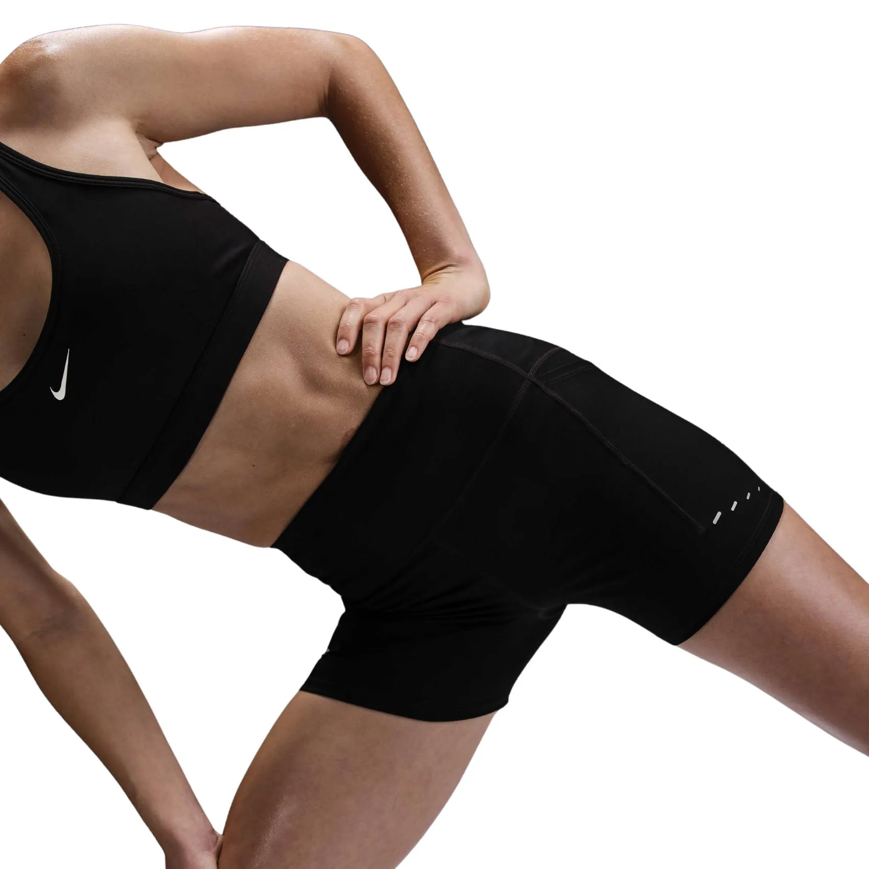 Womens Nike Swift High-Waisted 4 Tight Running Shorts with Pockets